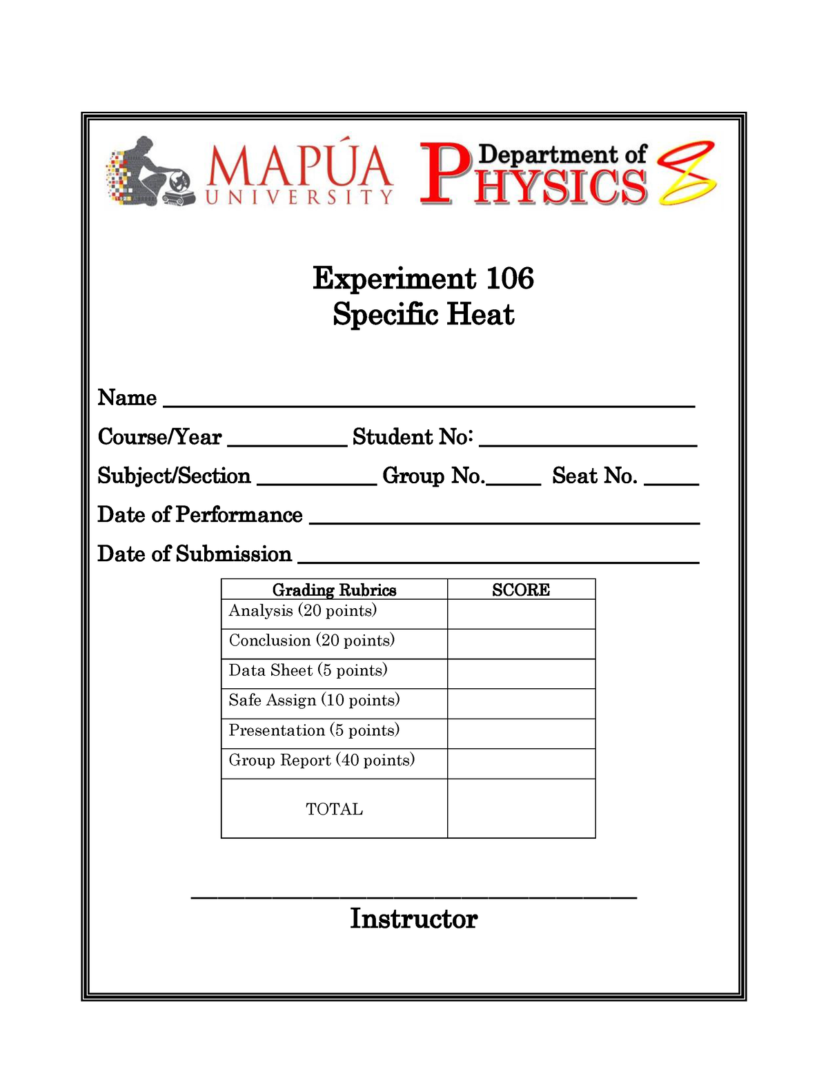 experiment-106-specific-heat-name