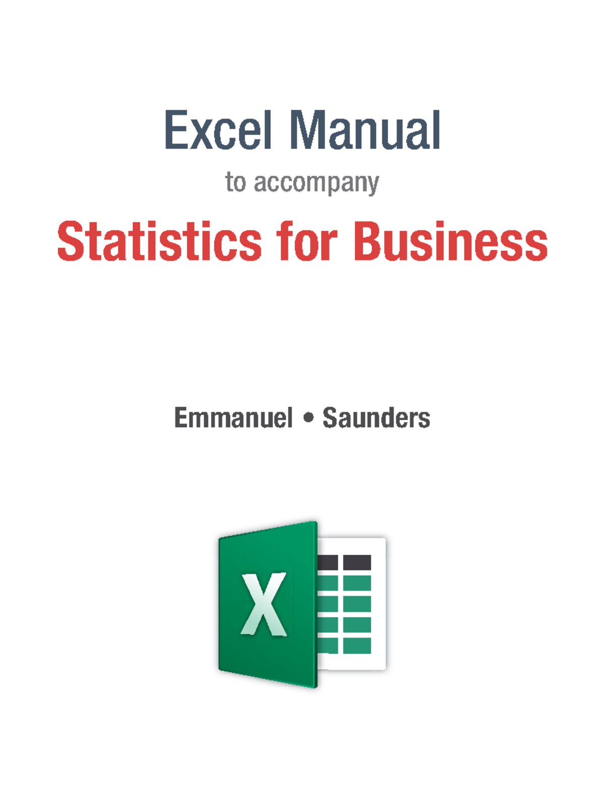 Excel Manual-Statistics for Business - Excel Manual to accompany ...
