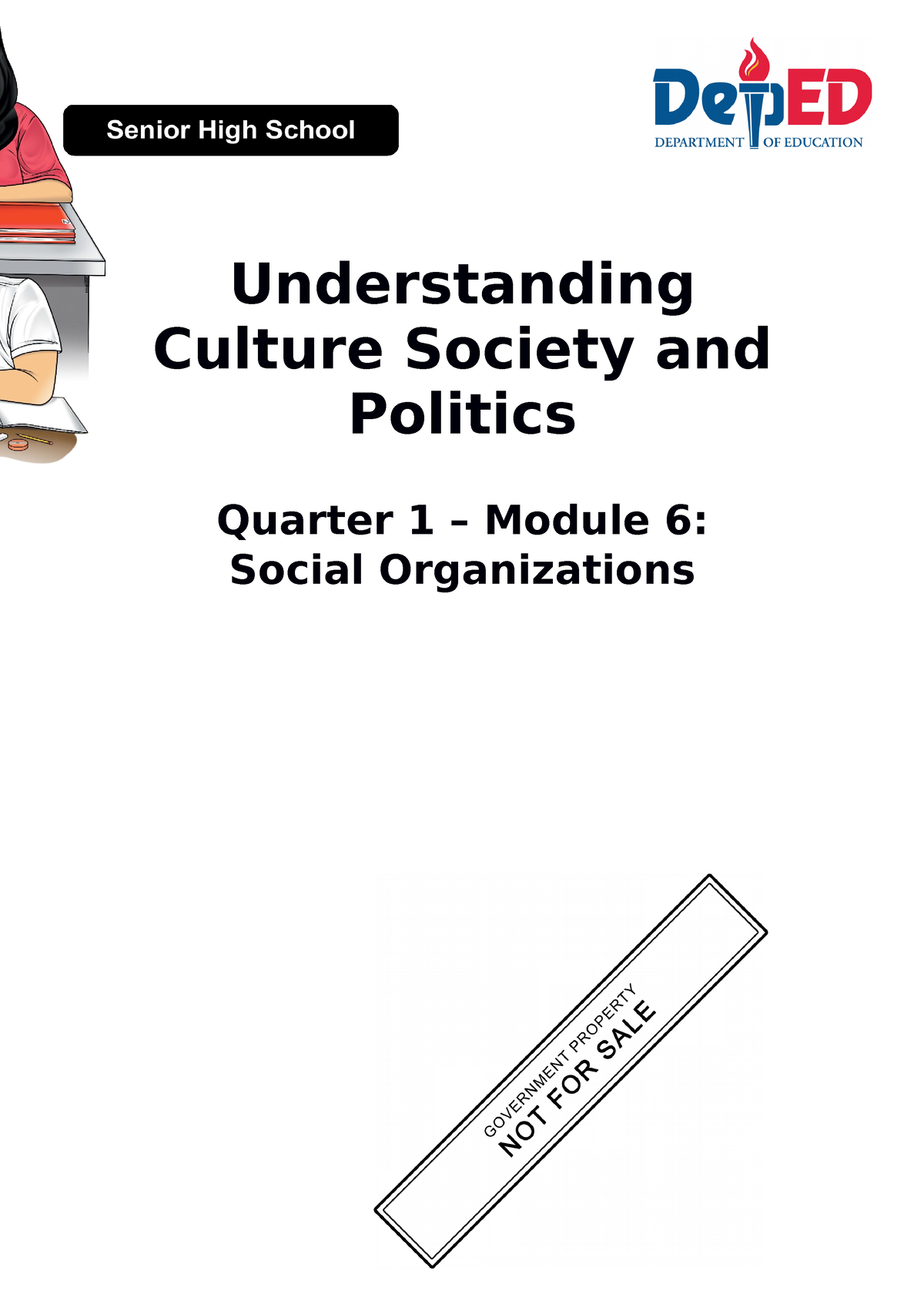 UCSP11 ADM Q1-6 M6 2020 V.1.0 - Understanding Culture Society And ...