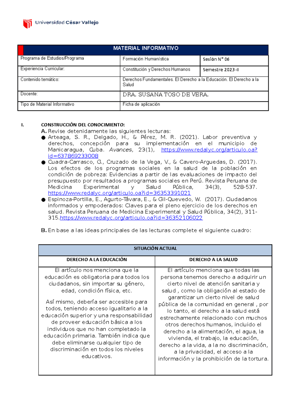 Ficha DE Aplicacion - MATERIAL INFORMATIVO Programa De Estudios ...