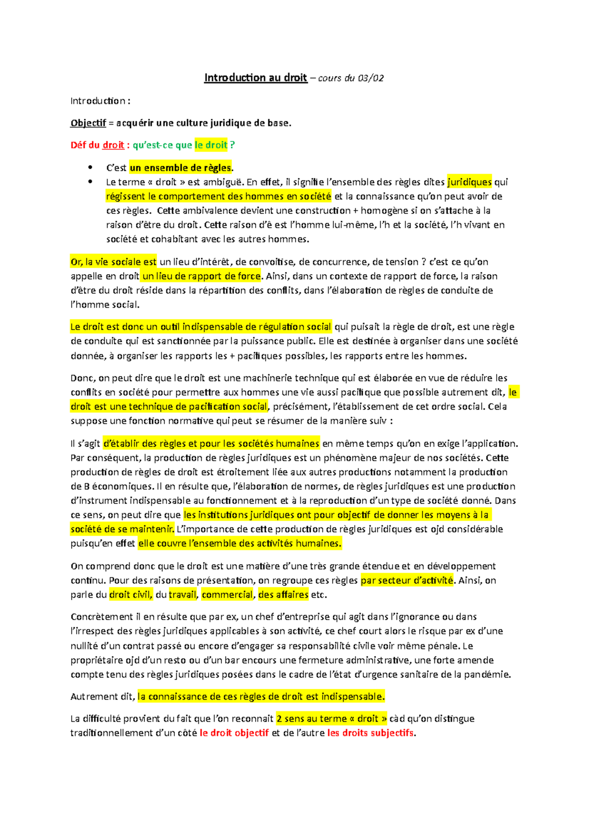 1 - Introduction et la spécificité du droit - Introduction au droit ...