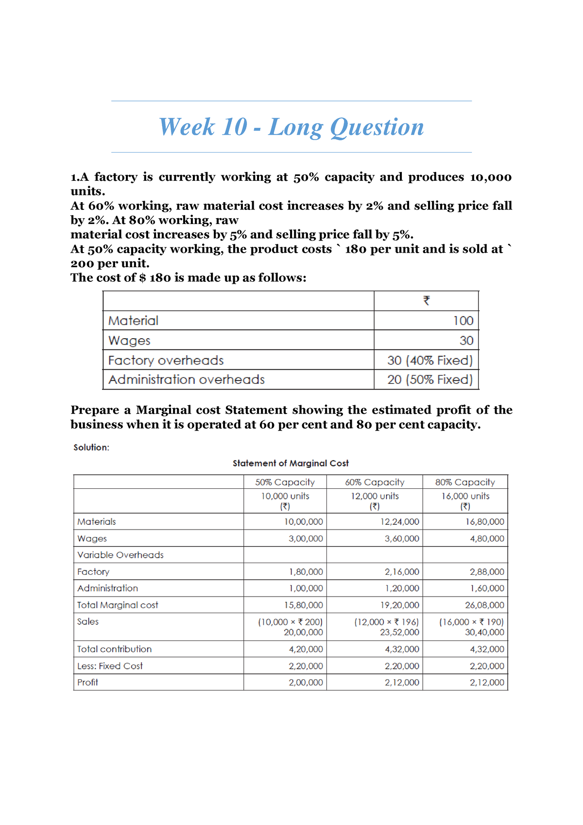 Week 10 -Financial Accounting Assignment - Week 10 - Long Question 1 ...