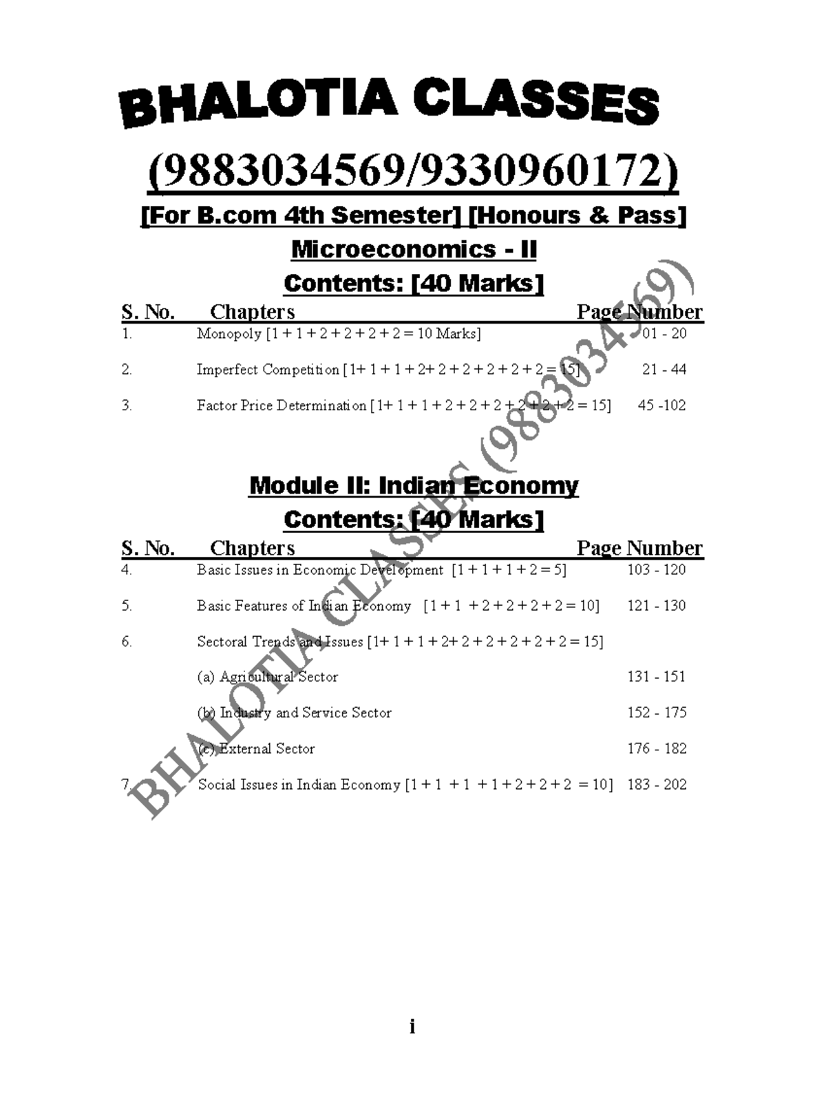 Micro Economy And Indian Economy Bcom 4th Semester I 9883034569 9330960172 For B 4th Micro Economy And Indian Economy Bcom 4th Semester I 9883034569 9330960172 For B 4th
