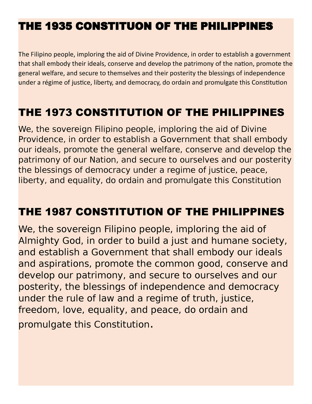 THE Preamble Exercise 2 - Copy - THE 1935 CONSTITUON OF THE PHILIPPINES ...