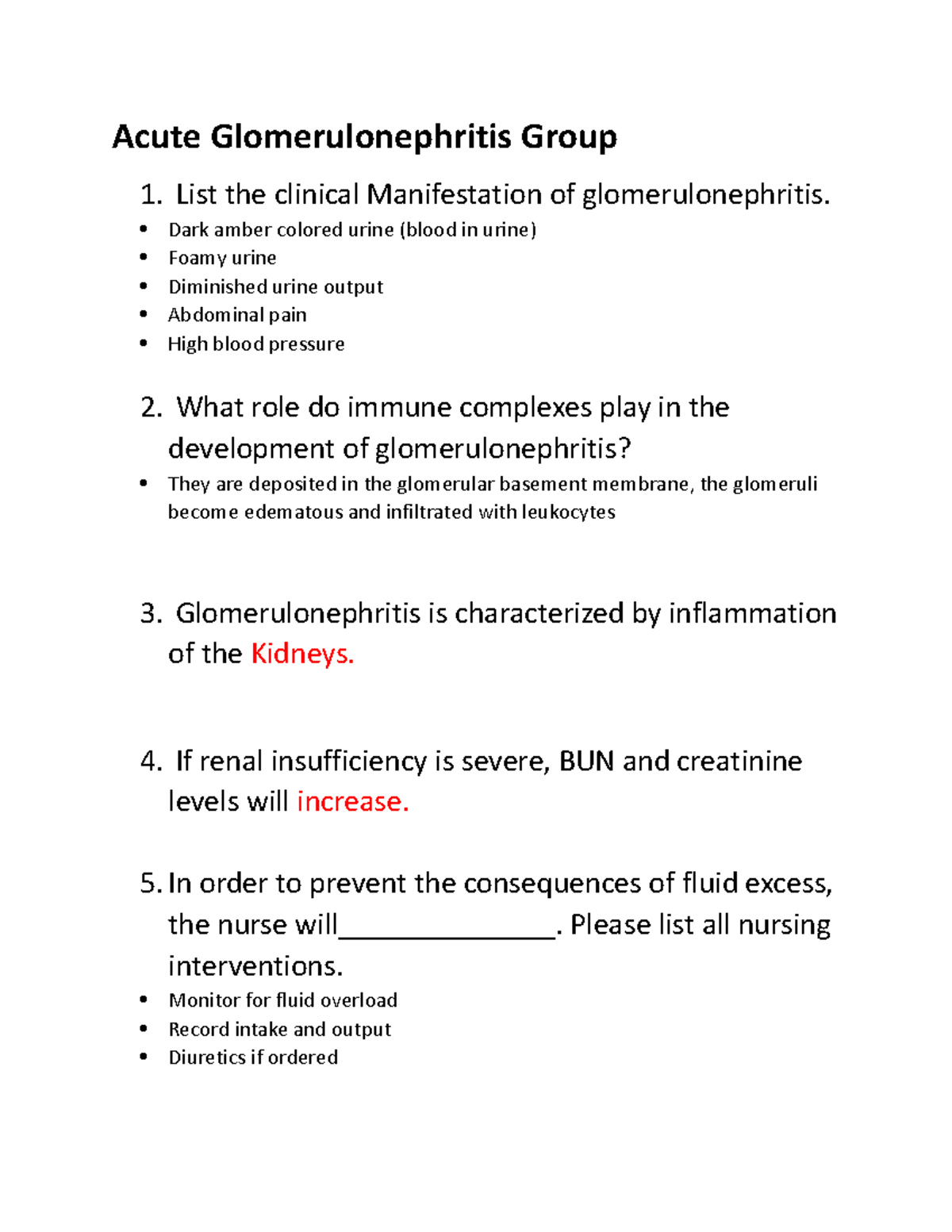 Acute Glomerulonephritis Group done - Acute Glomerulonephritis Group 1 ...