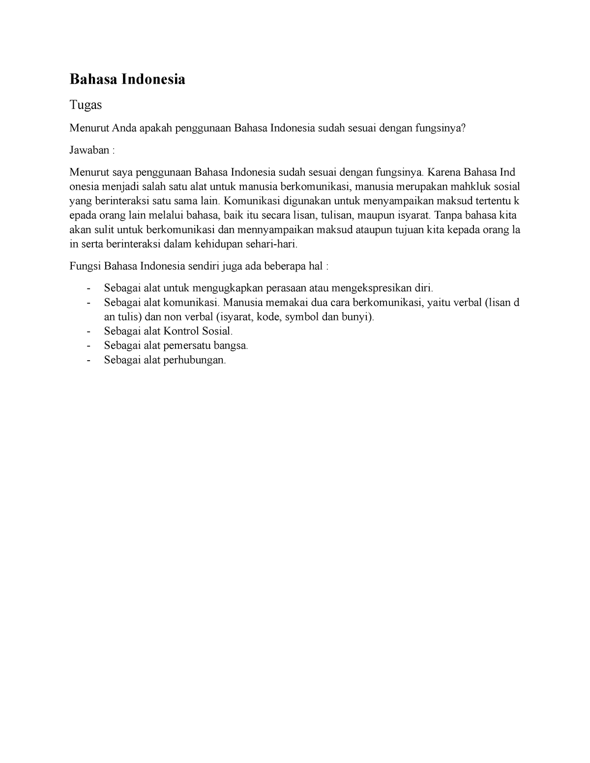 apa bahasa indonesia nya assignment