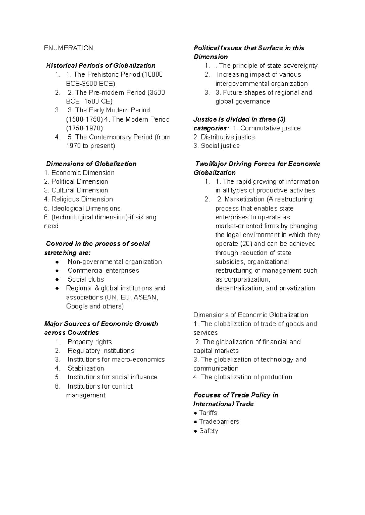 Enumeration - REVIEWER FOR GED - ENUMERATION Historical Periods of ...
