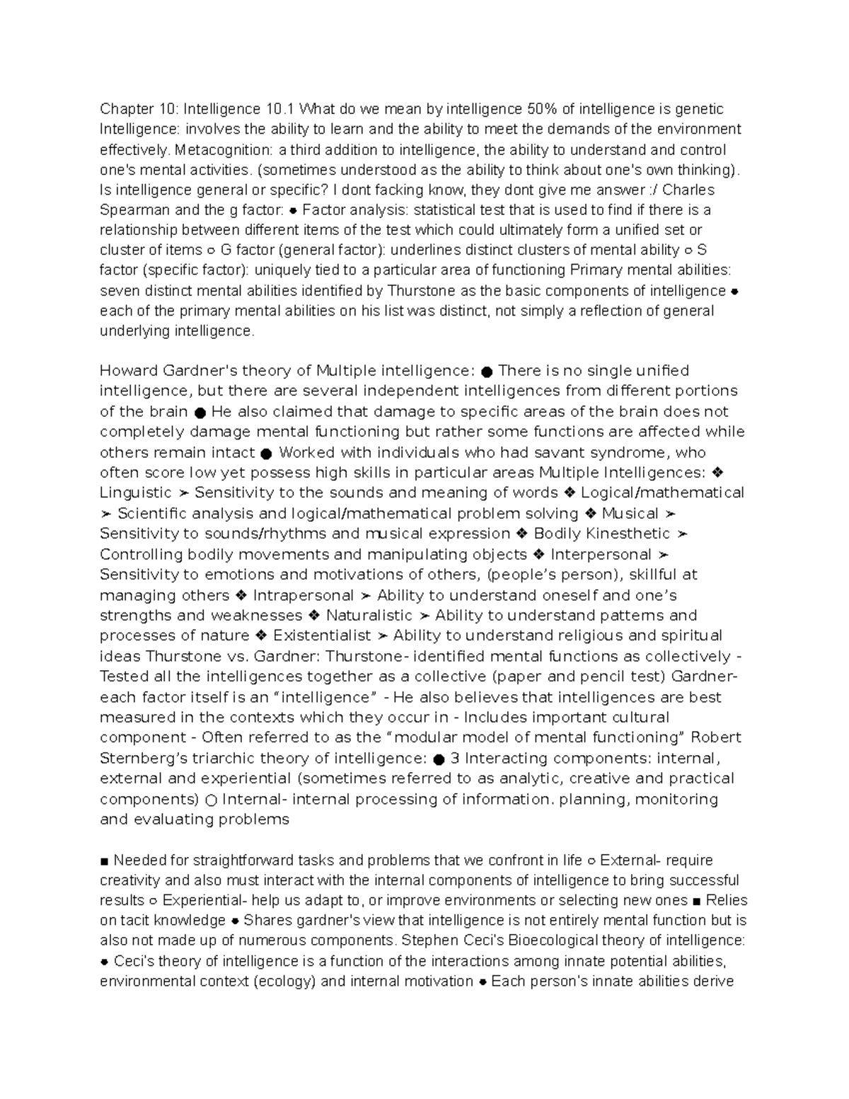 Psychology exam review pt 10 - Chapter 10: Intelligence 10 What do we ...
