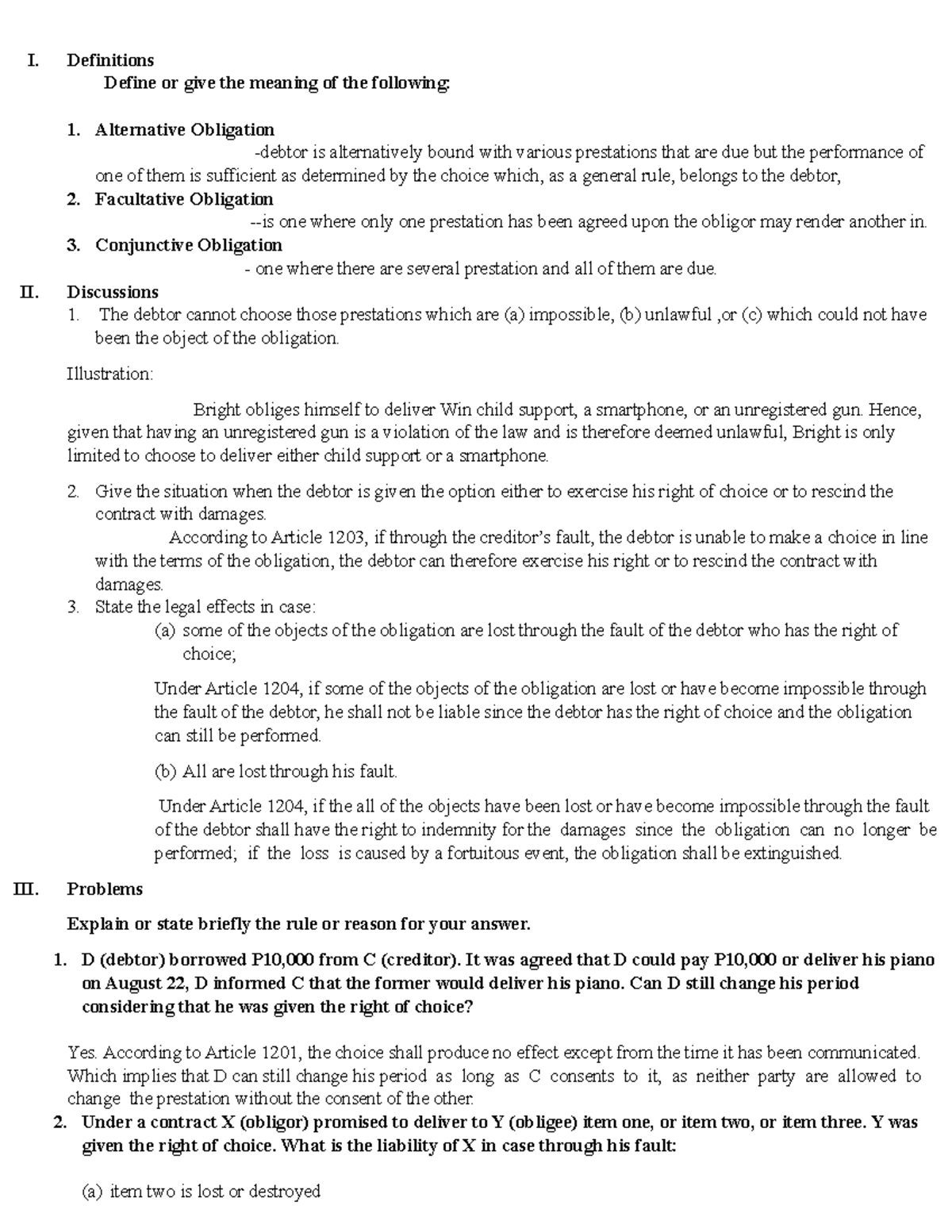 JSO jsoooooooooooooooooooooooooooooo I. Definitions Define or give the meaning of the