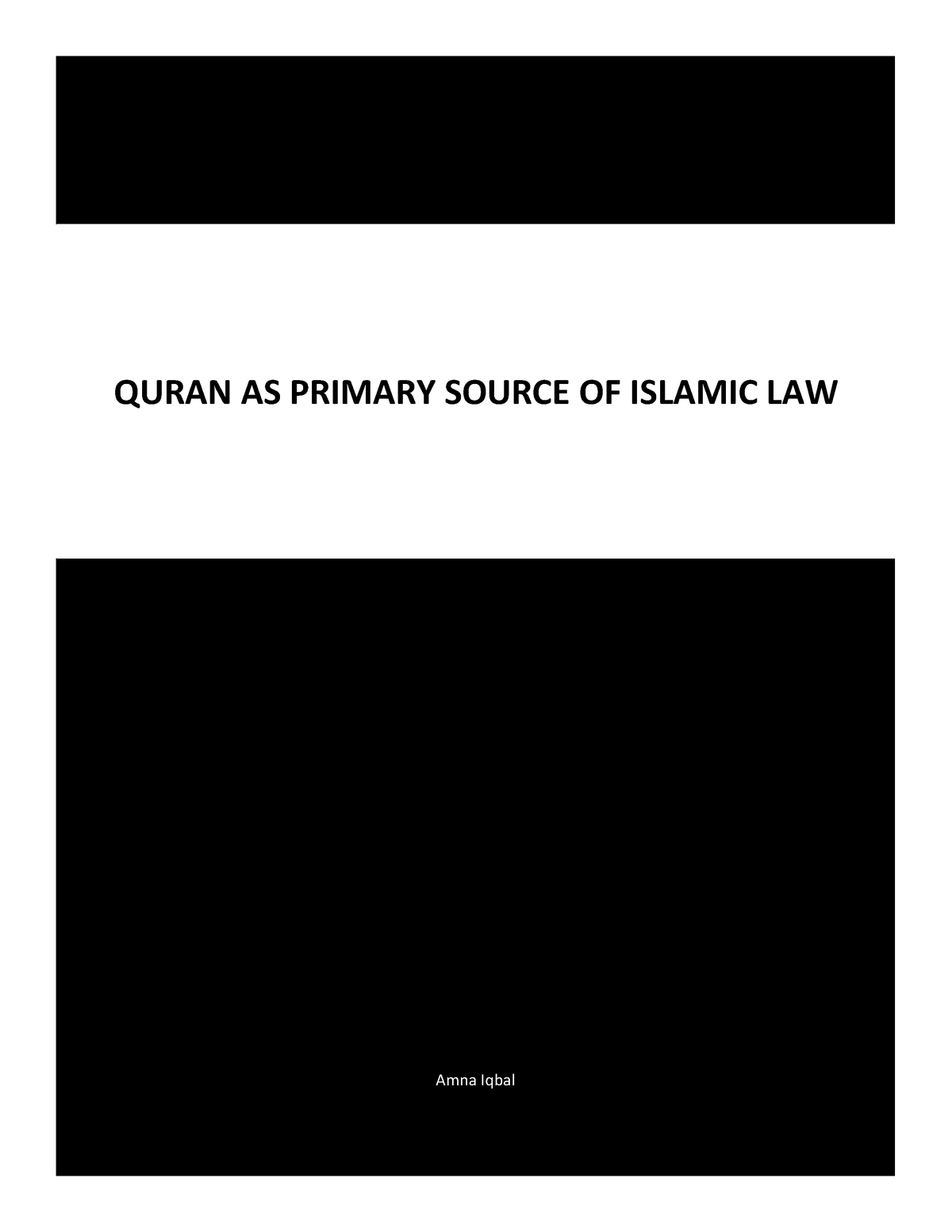 quran-as-primary-source-of-islamic-law-amna-iqbal-quran-as-primary