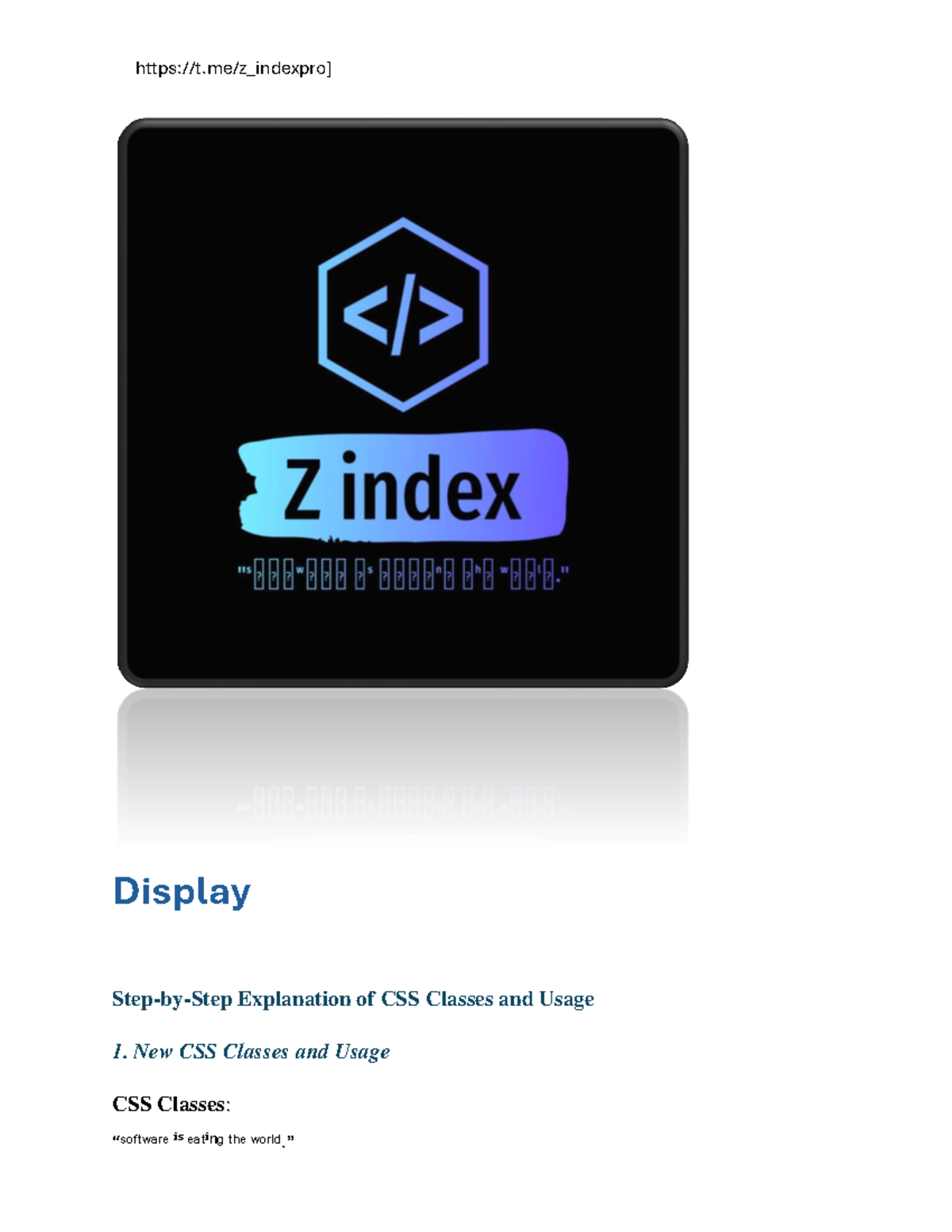 Z index css display - Summary Computer Science - Display Step-by-Step ...