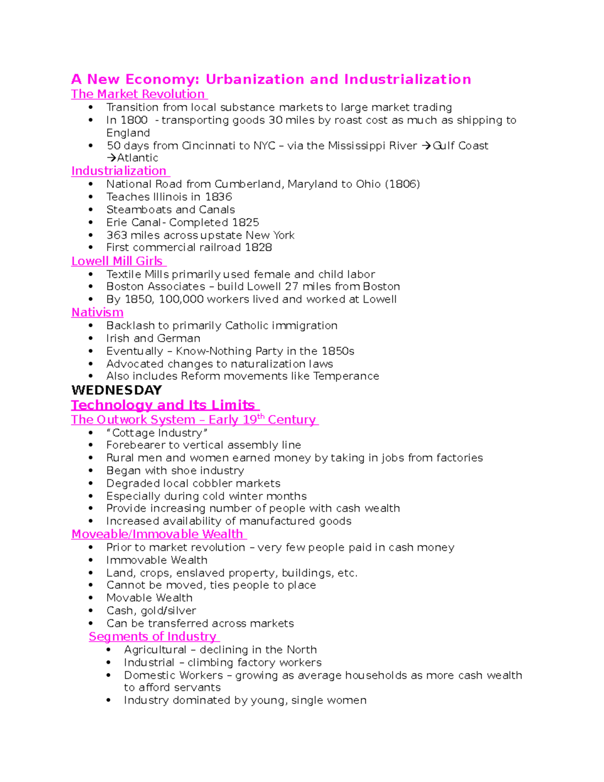 History- Week 10 - A New Economy: Urbanization and Industrialization ...