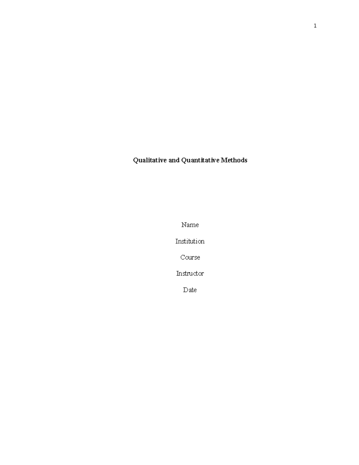 Qualitative and Quantitative Research Methods - Qualitative and ...