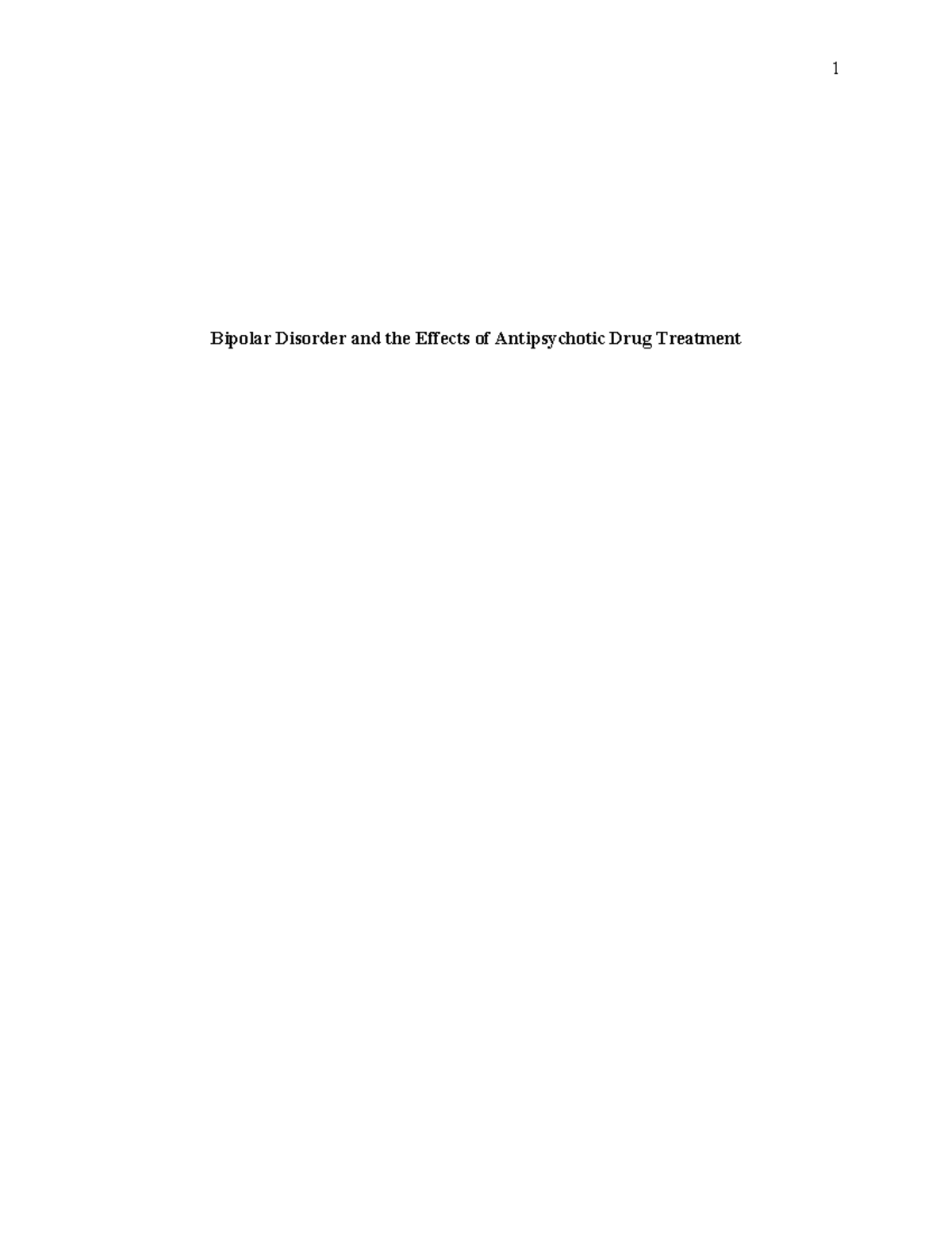 bipolar disorder research essay