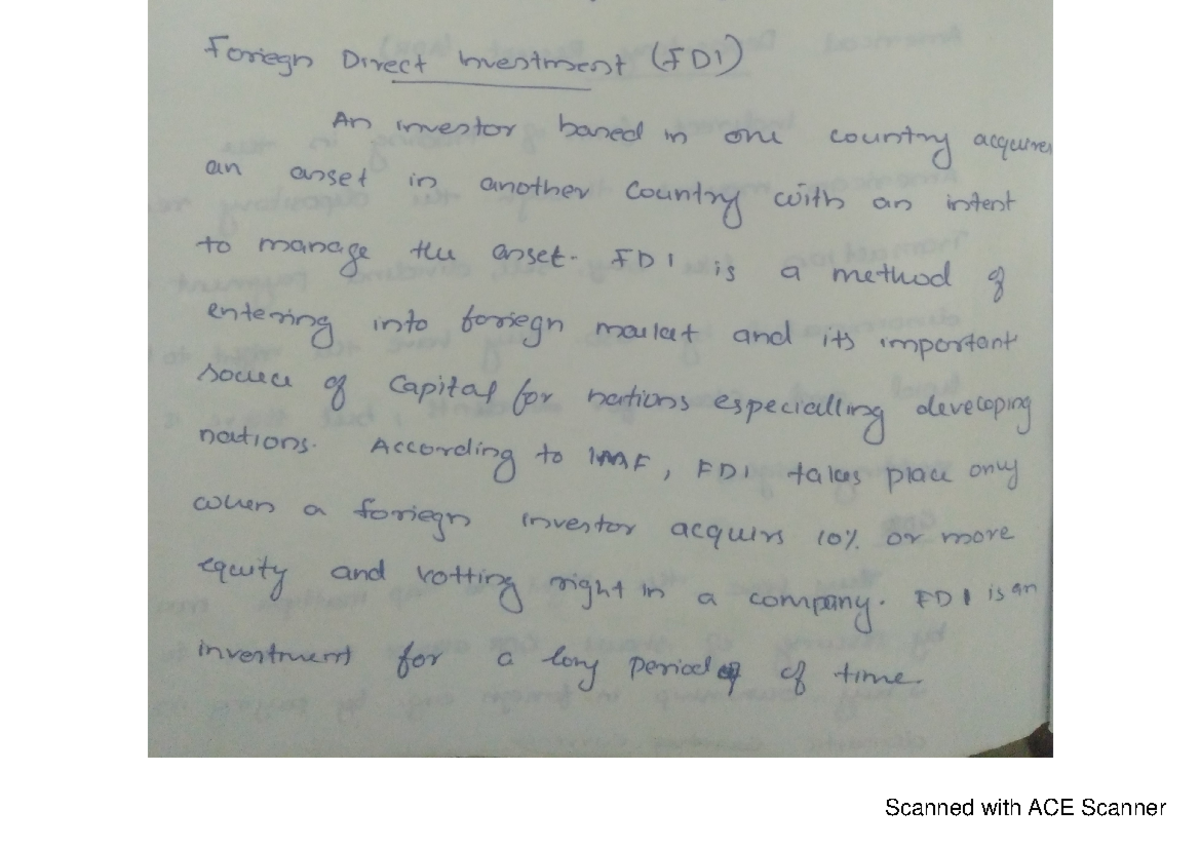 Finance - Foreign Direct Investment - Master of business administration ...