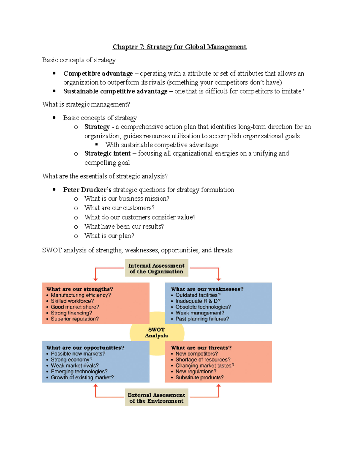 Chapter 7 GMS 200 Notes - Chapter 7: Strategy for Global Management ...