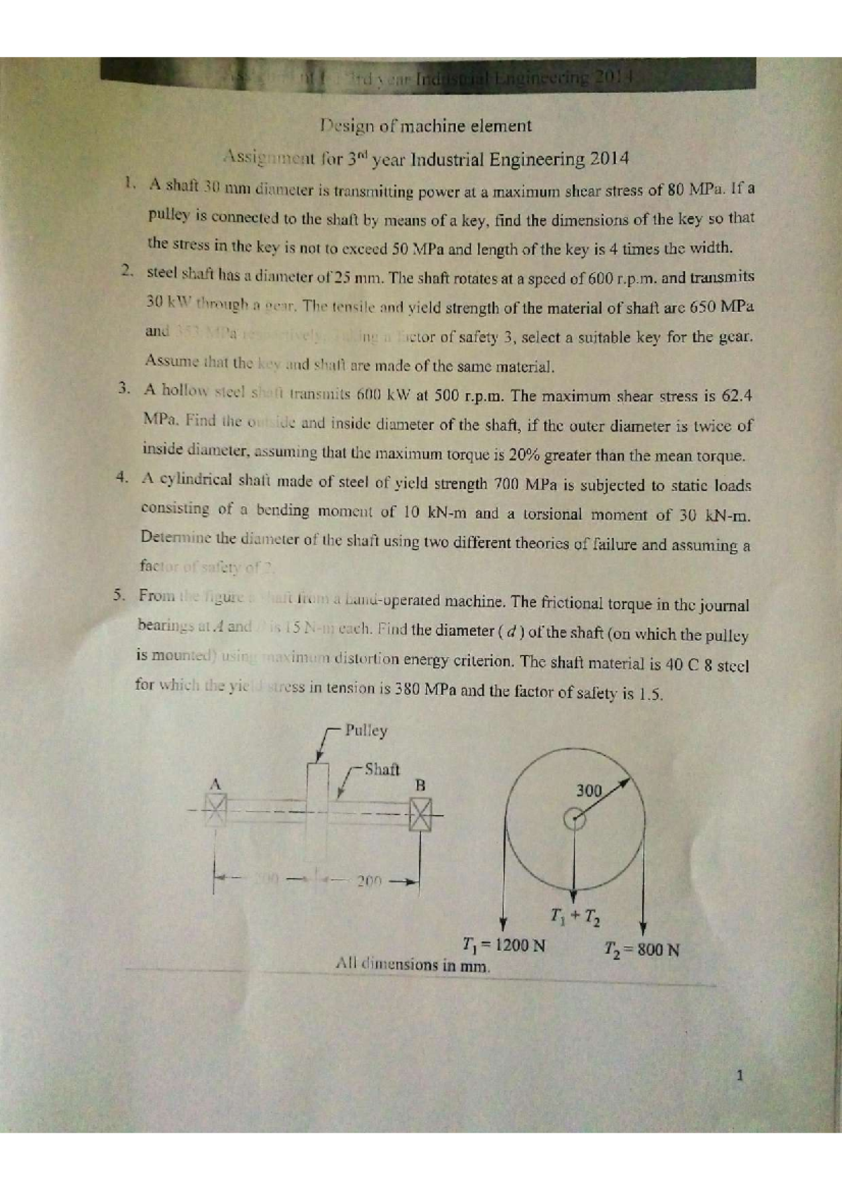 Machine design assignment-160 - Separation Science and Engineering ...