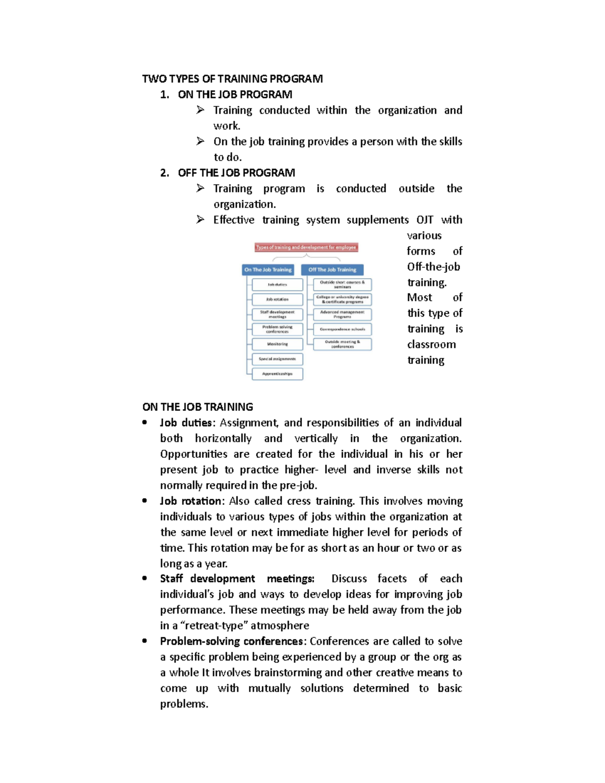 Human Resource Management ( Notes 6) - TWO TYPES OF TRAINING PROGRAM 1 ...