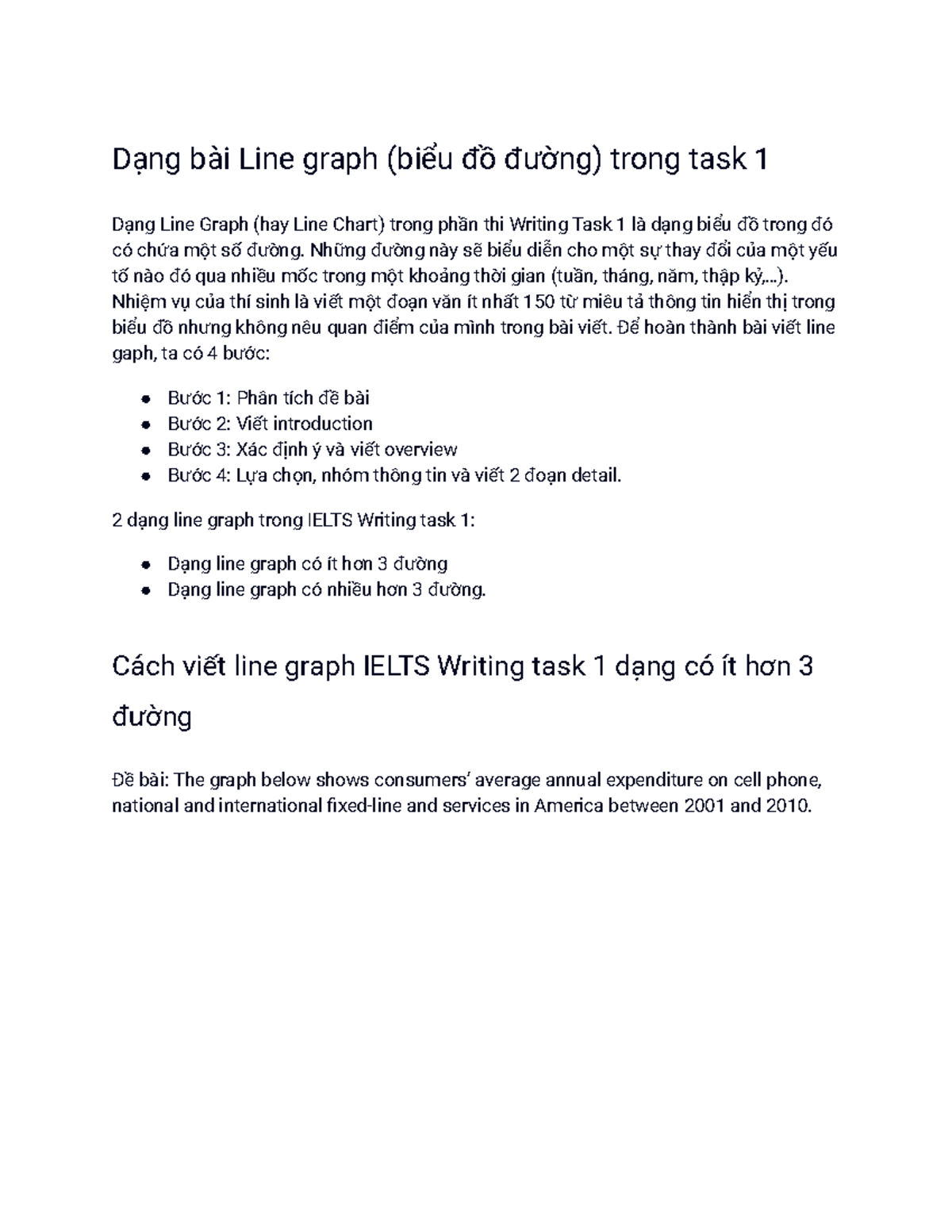 Dạng bài Line graph (biểu đồ đường) trong task 1 - Những đường này sẽ ...