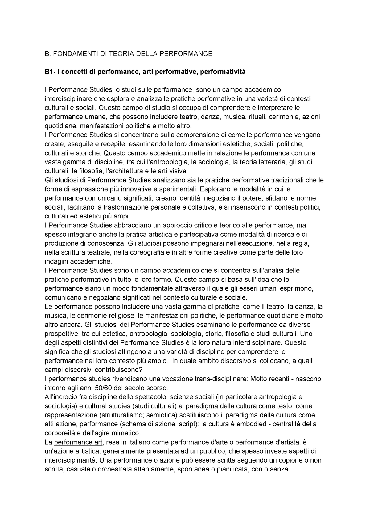 Parte B - Riassunto Delle Lezioni E Del Libro Necessari Per L'esame Di ...