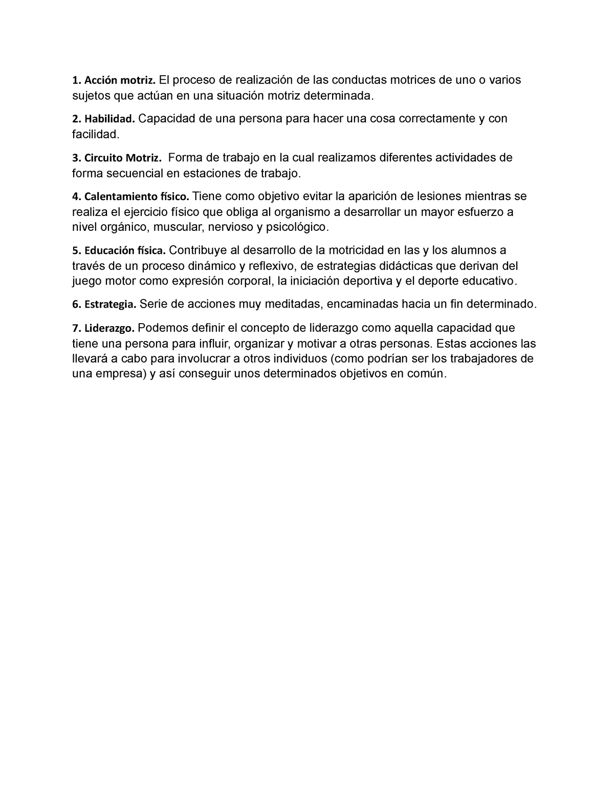 Educacion Fisica Definicion De Conceptos Luis Ramirez - Acción Motriz ...