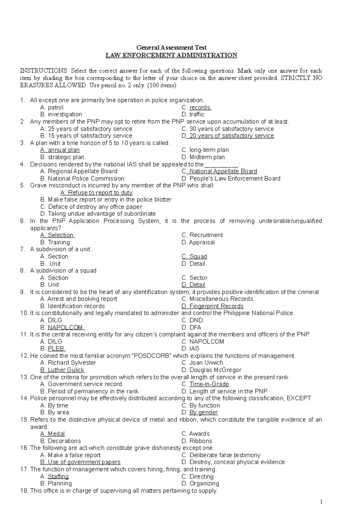 -LEA-Assessment-Exam-2017 - General Assessment Test LAW ENFORCEMENT ...