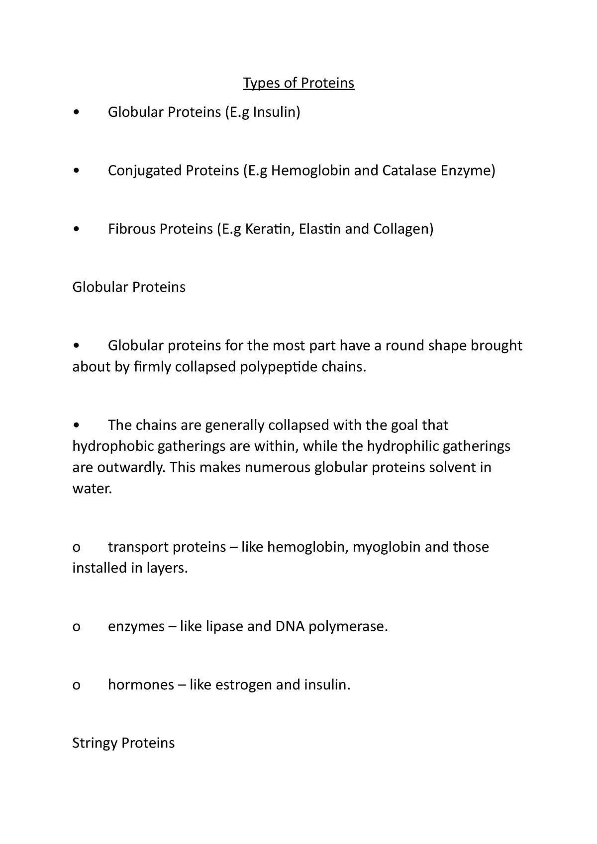 proteins essay a level biology