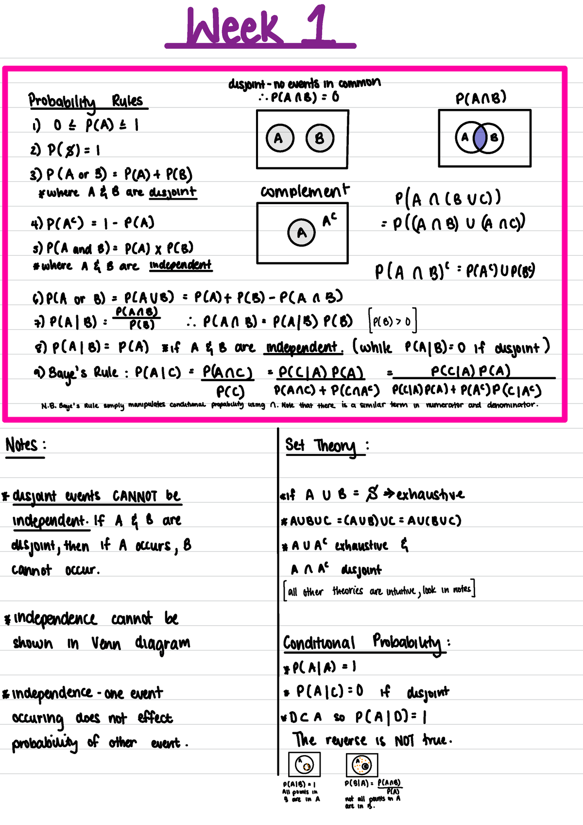 Econ 10- Wks 1-2 Summary - Nek 1 Probability Rules Disjointreventsin 