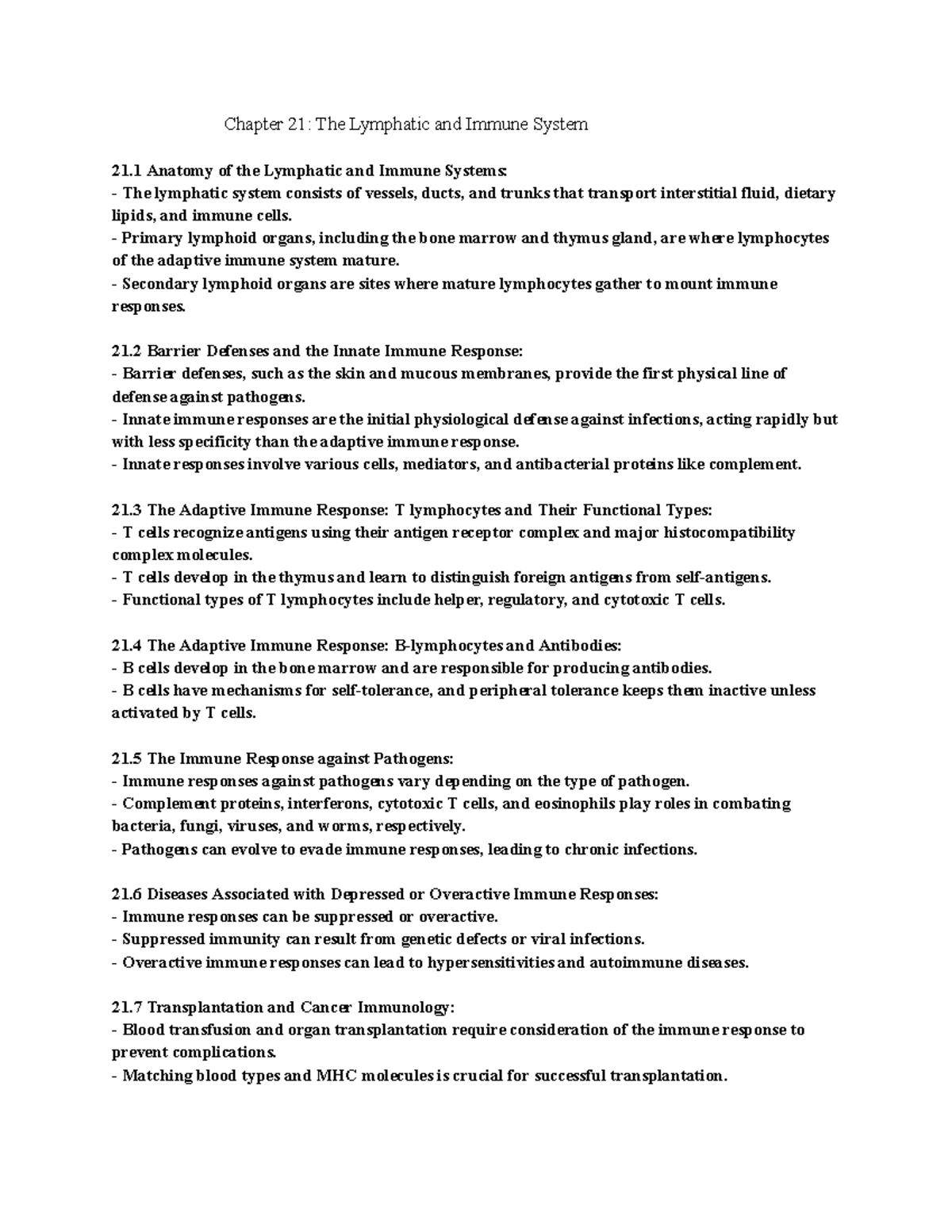 Chapter 21- The Lymphatic and Immune System - Primary lymphoid organs ...