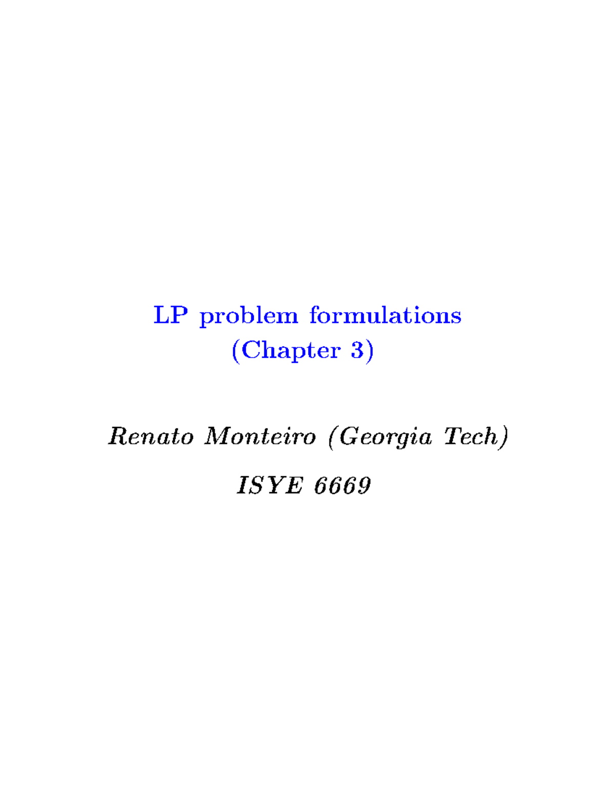 Lp-problems - LP Problems Sheet - LP problem formulations (Chapter 3 ...