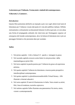 Dispensa Riassunto-letteratura-per-l-infanzia-forme-temi-e-simboli-del-contemporaneo-1-1  - - Studocu