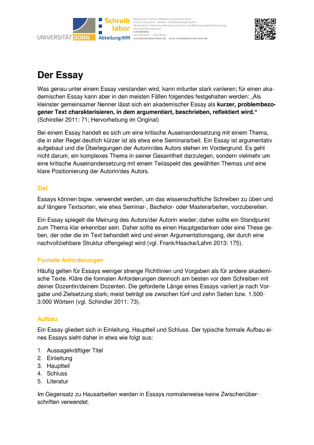 essay uni bonn