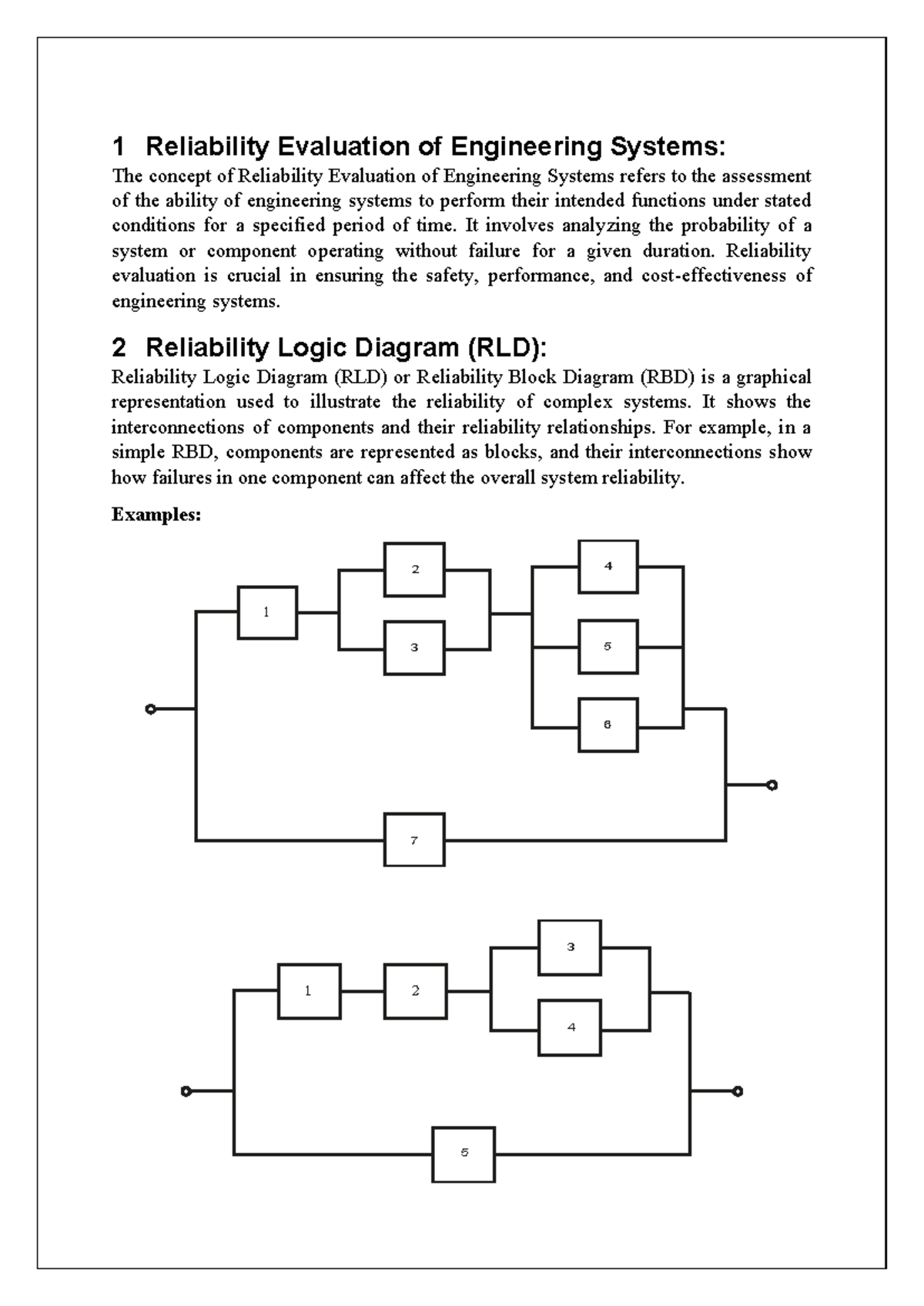 Reliability Evaluation of Engineering Systems - It involves analyzing ...