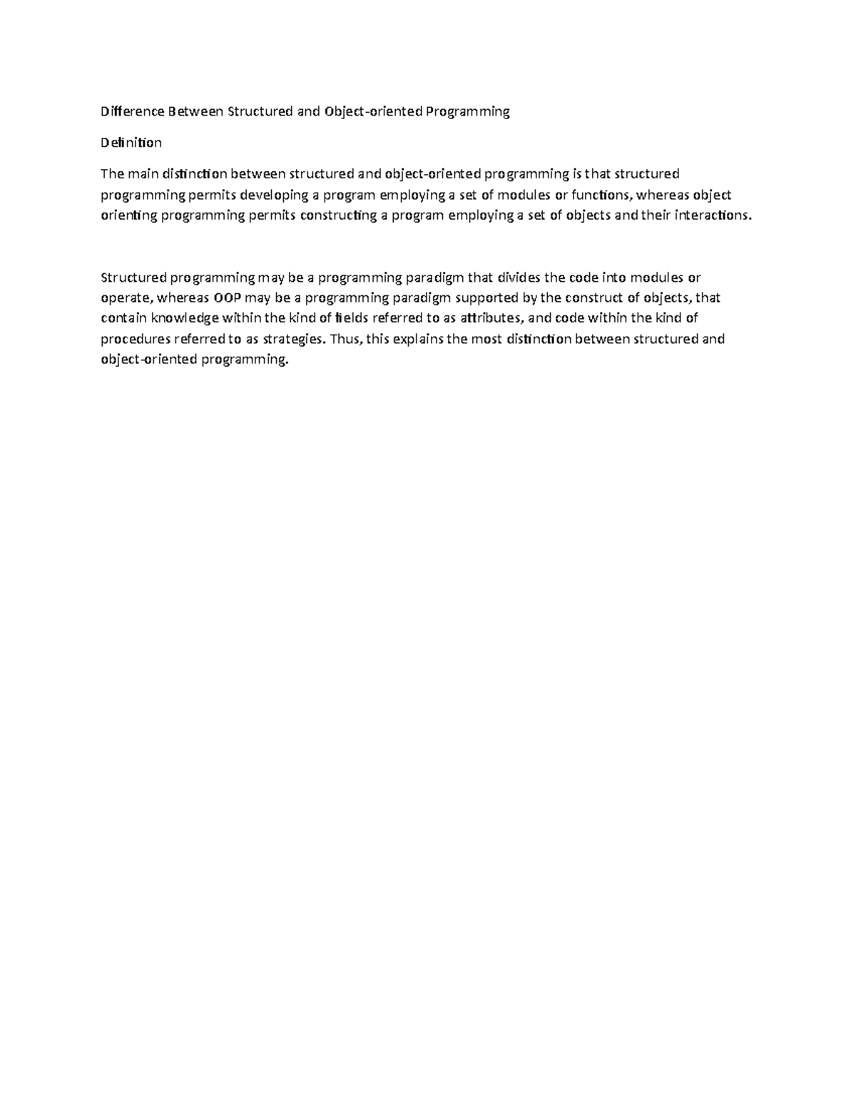 2.1 java - look and see - Difference Between Structured and Object ...