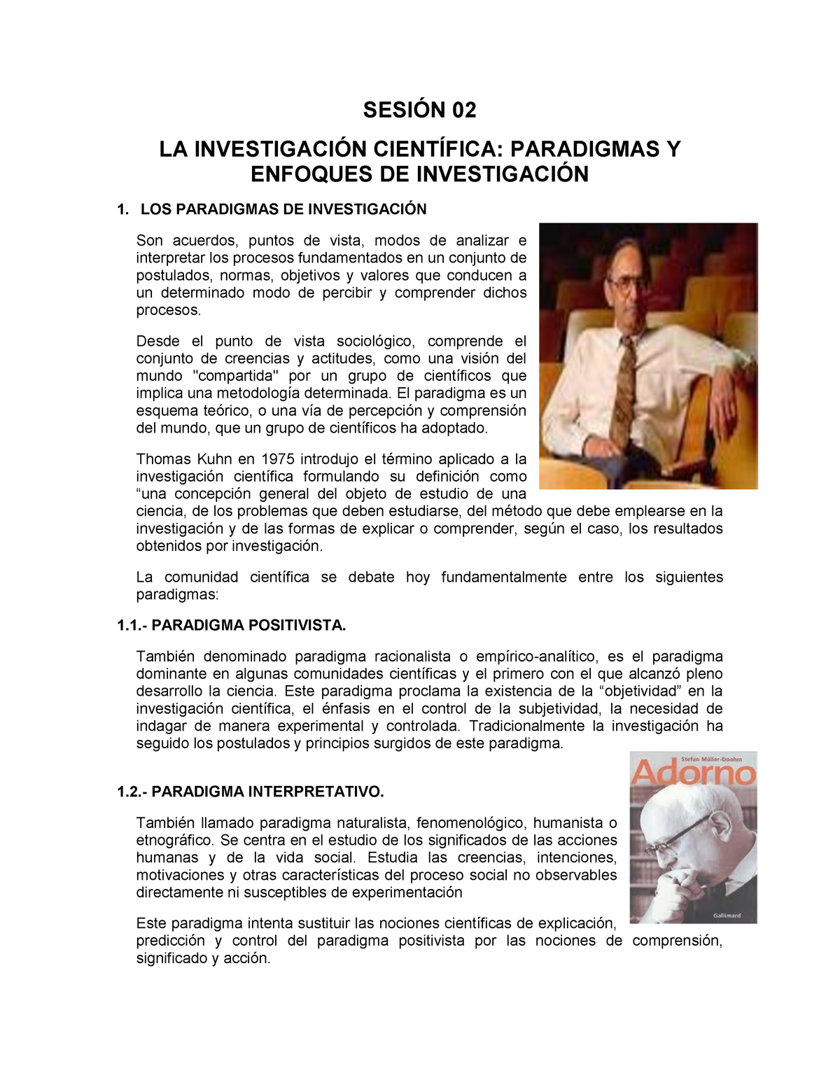 Paradigmas Y Enfoques DE Investigaci ô N-1-7 - SESIÓN 02 LA ...