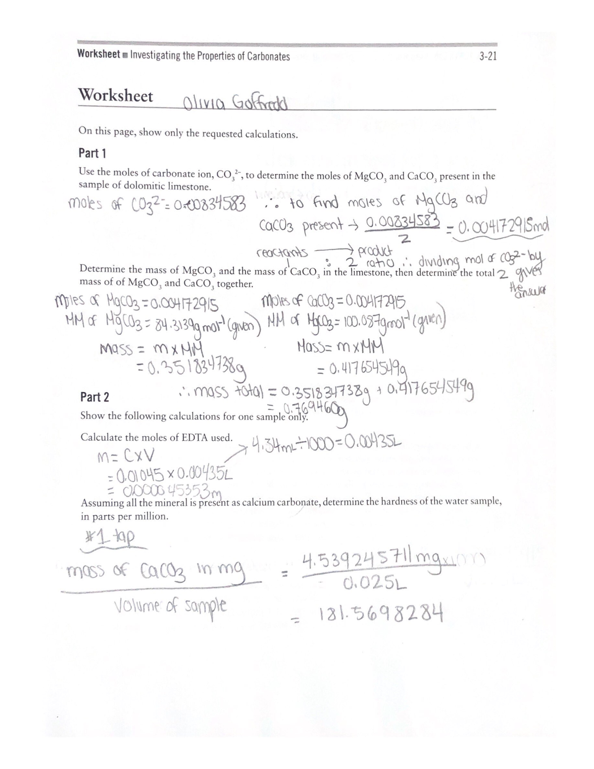 Chem lab calculations 2 - CHEM1301 - Studocu