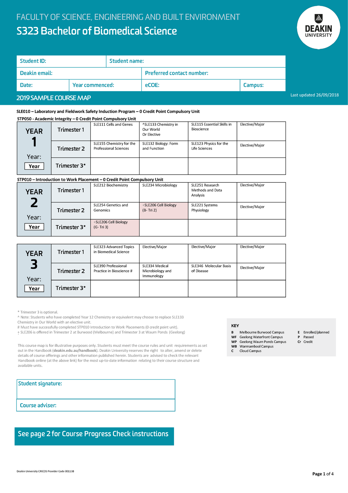 S3232019coursemap Course map to guide you to plan your study at