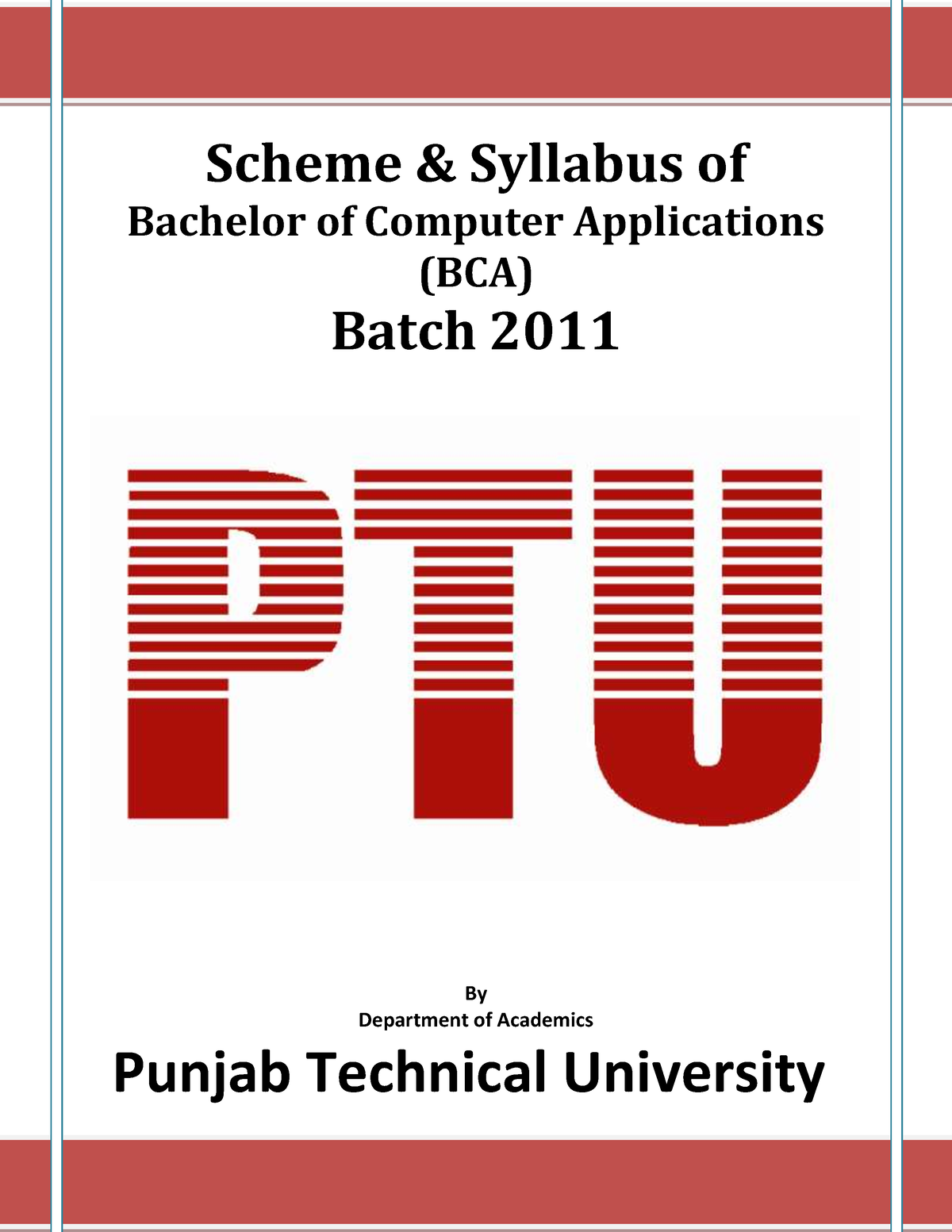 BCA Updated On 28 06 13 - Scheme & Syllabus Of Bachelor Of Computer ...