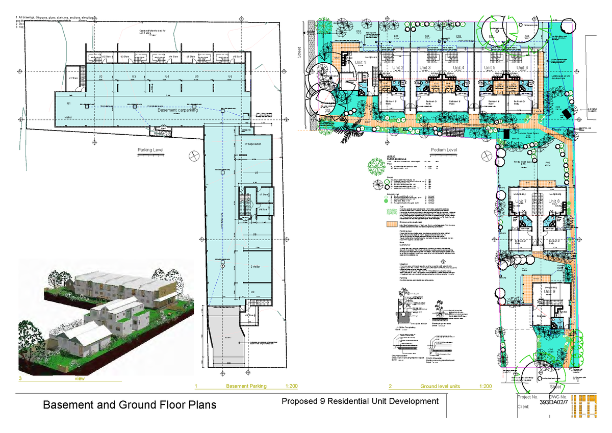 DWG 02 - Basement and Ground Floor Plans - DWG No. date: rev ...