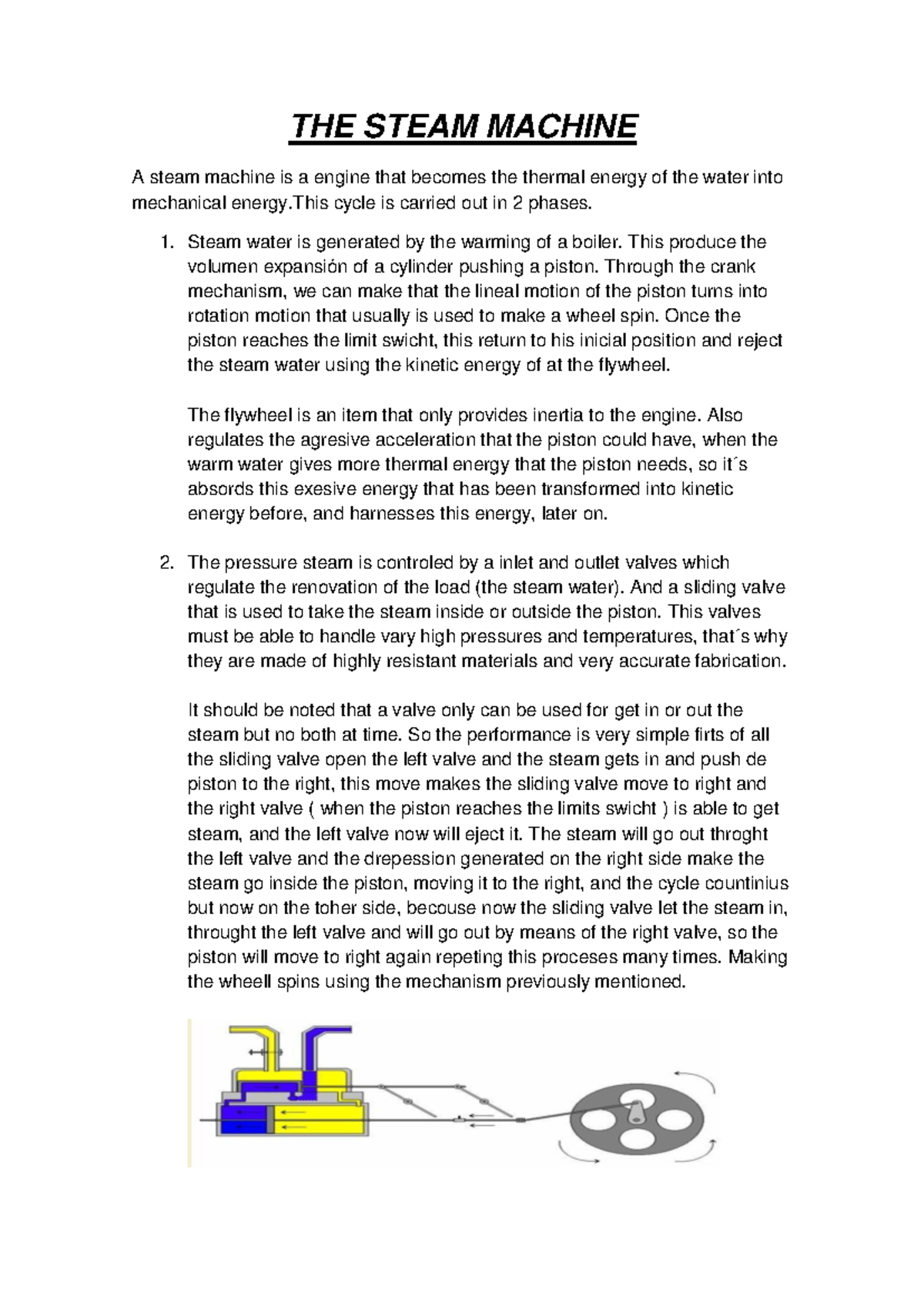 THE Steam Machine Descripcion en ingles de la maquina de vapor THE