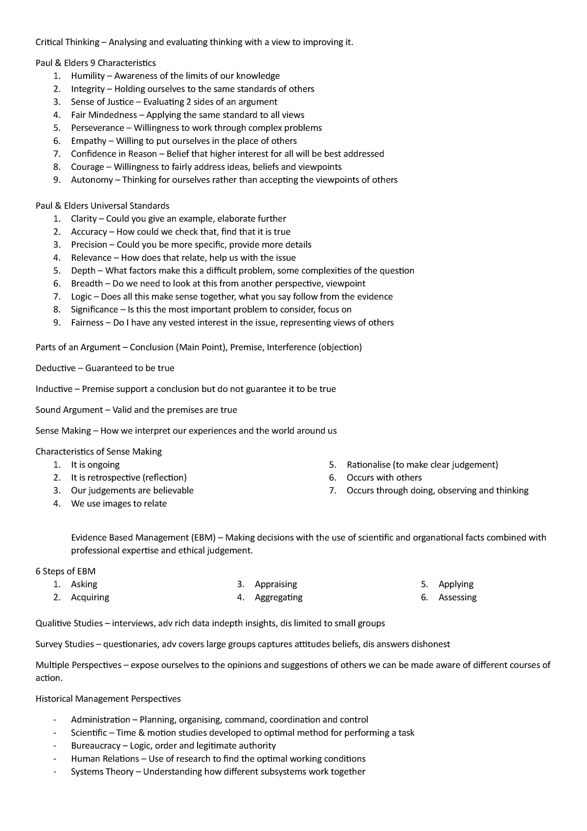 science and critical thinking exam 3