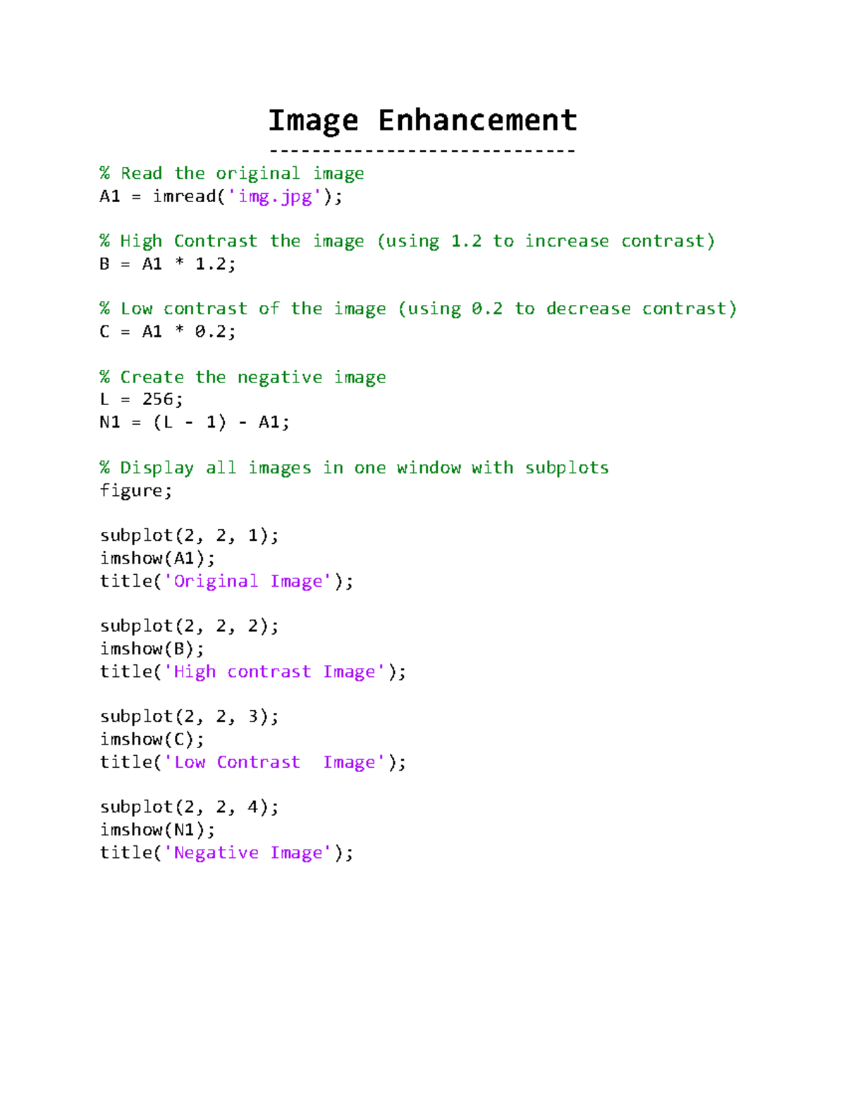 Dip(code) - Master of Computer Science digital image processing Lab ...