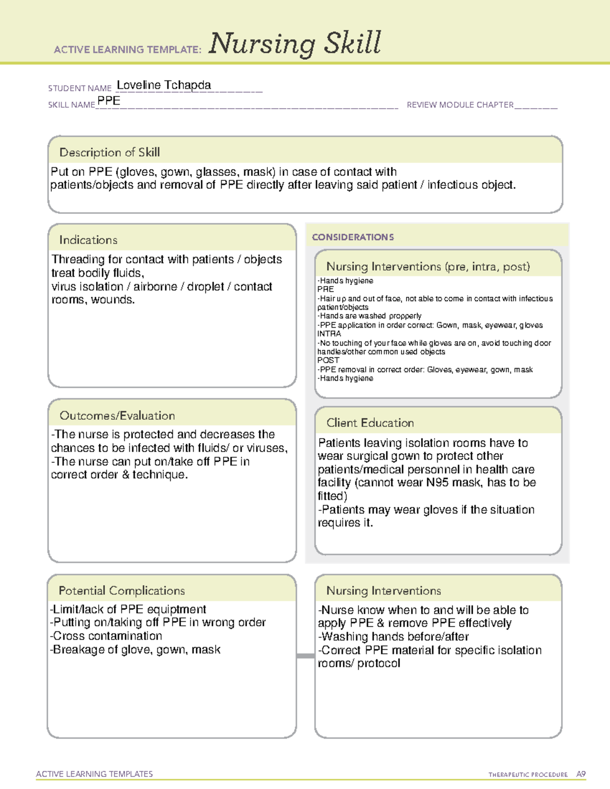 Ati Nursing Skill Template Example