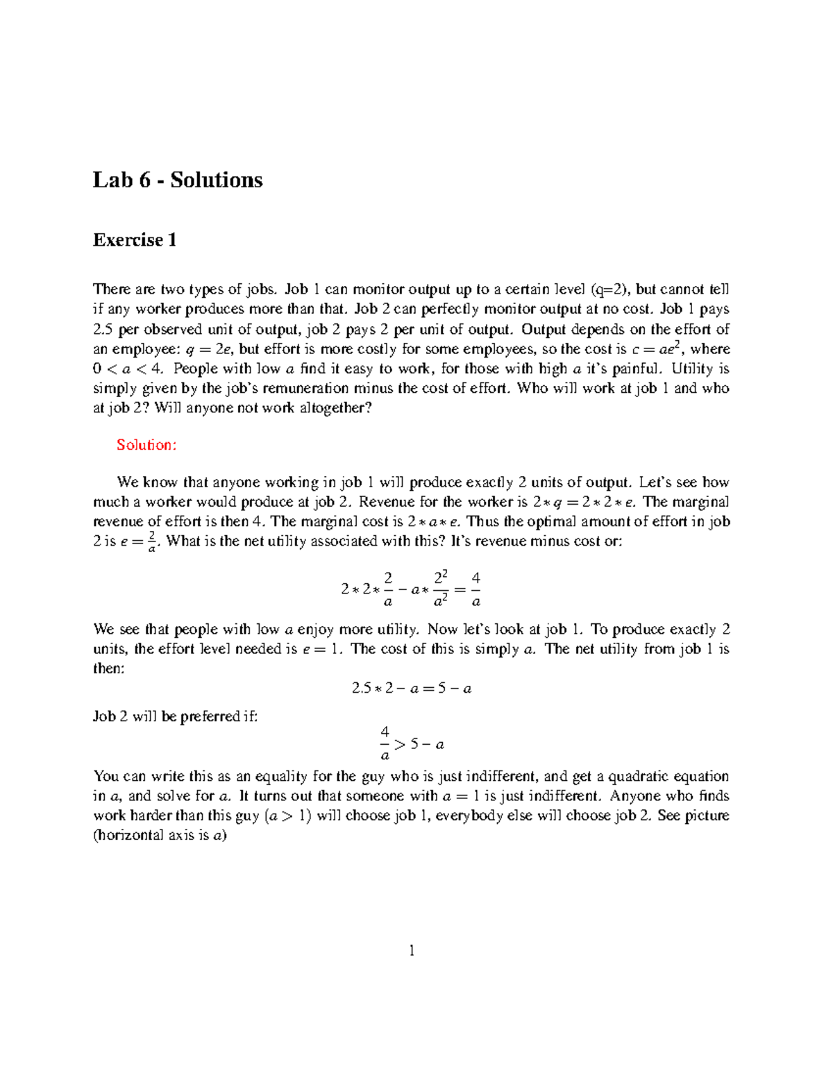 Lab 6 solutions - Tutorial - Lab 6 - Solutions Exercise 1 There are two ...