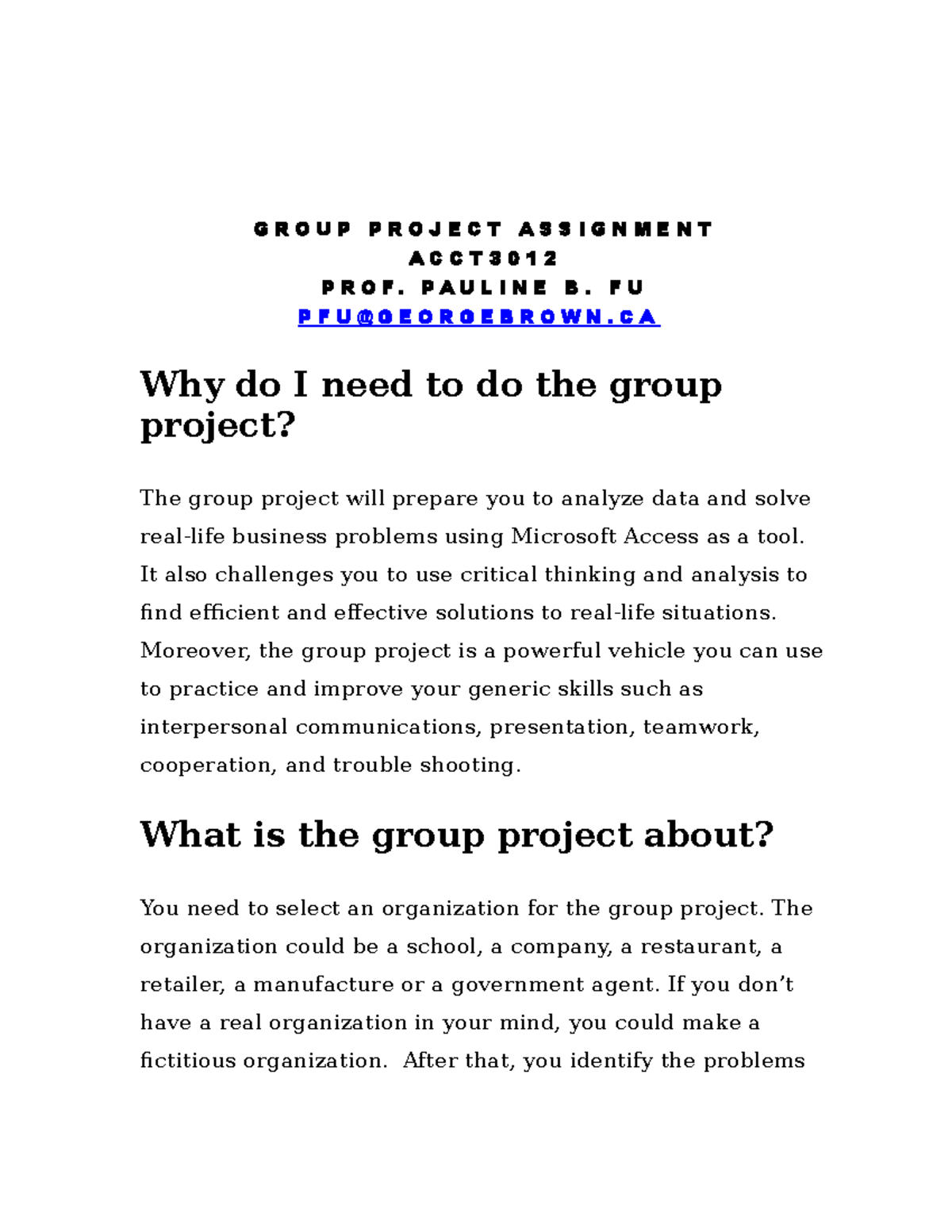 group project assignment