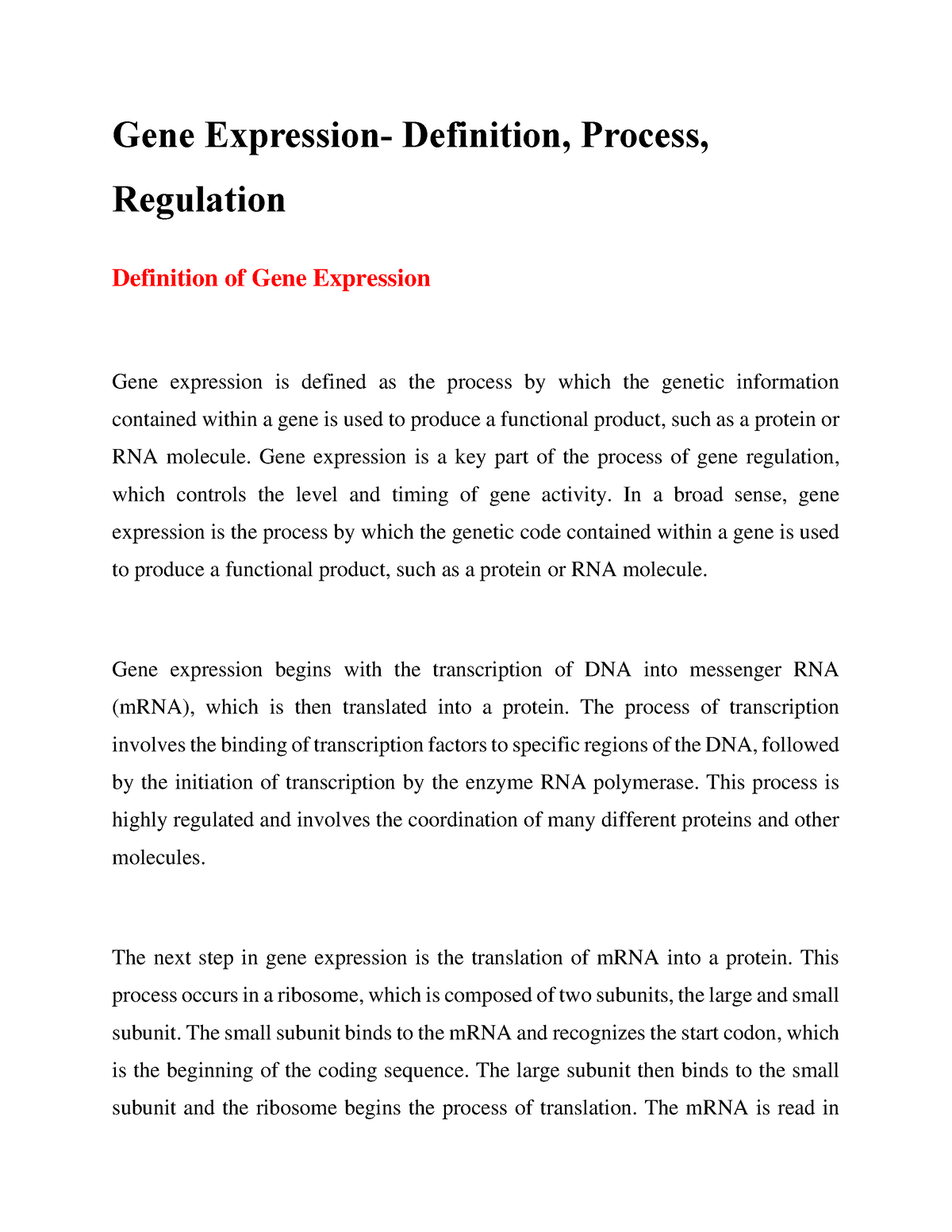 Gene Expression Definition, Process, Regulation Gene Expression Definition, Process