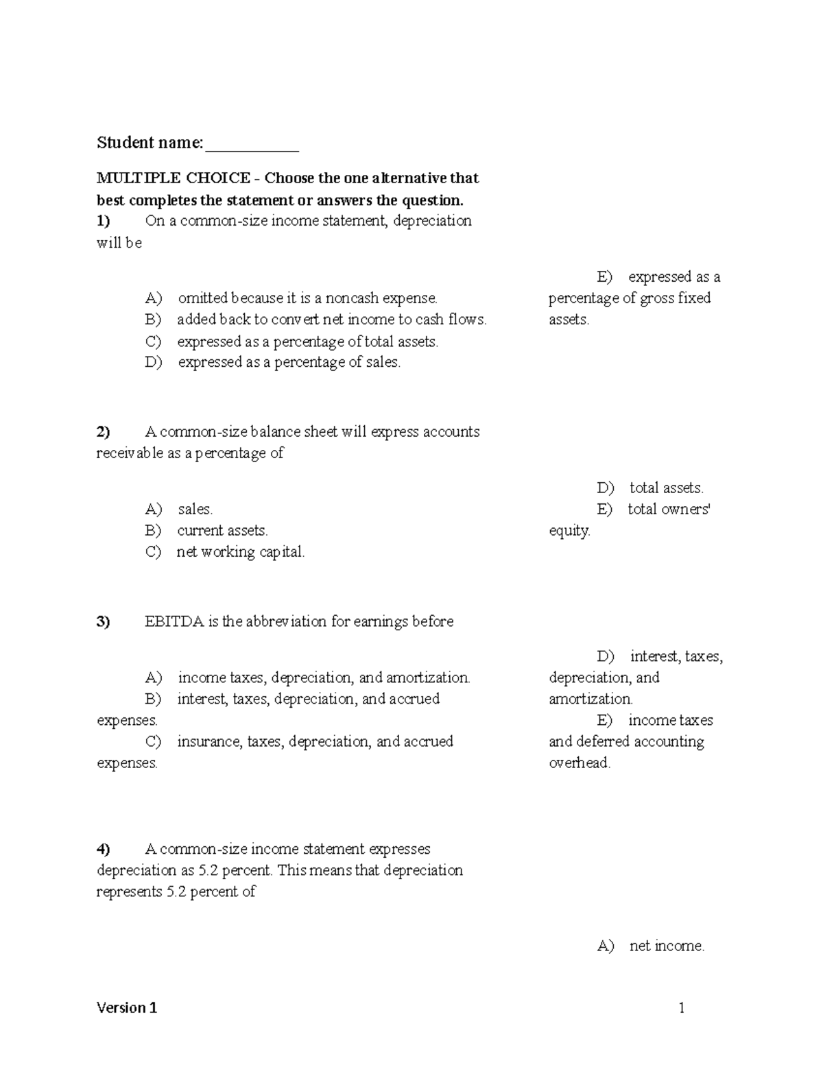 Chapter 03 Test Bank - Static Version 1 - Student Name ...