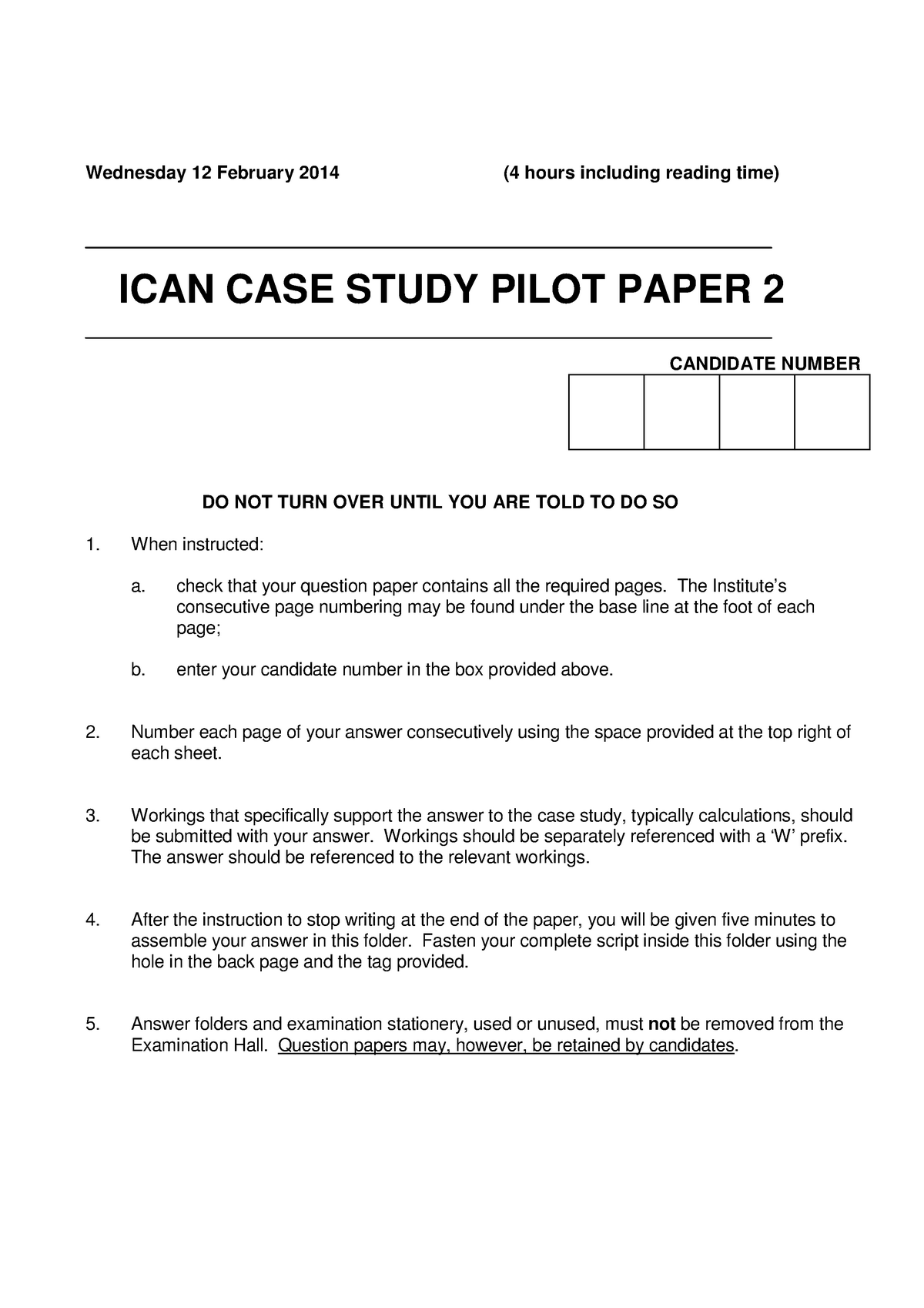sample of ican case study report
