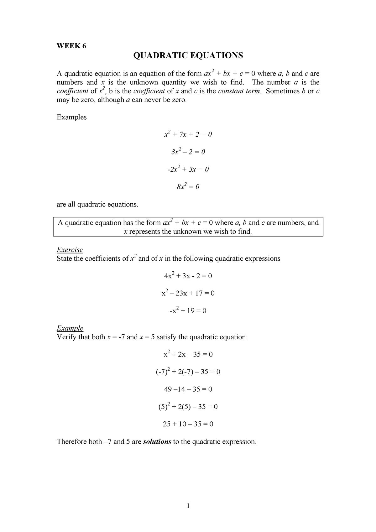lecture-6-quadratic-equations-week-6-quadratic-equations-a-quadratic