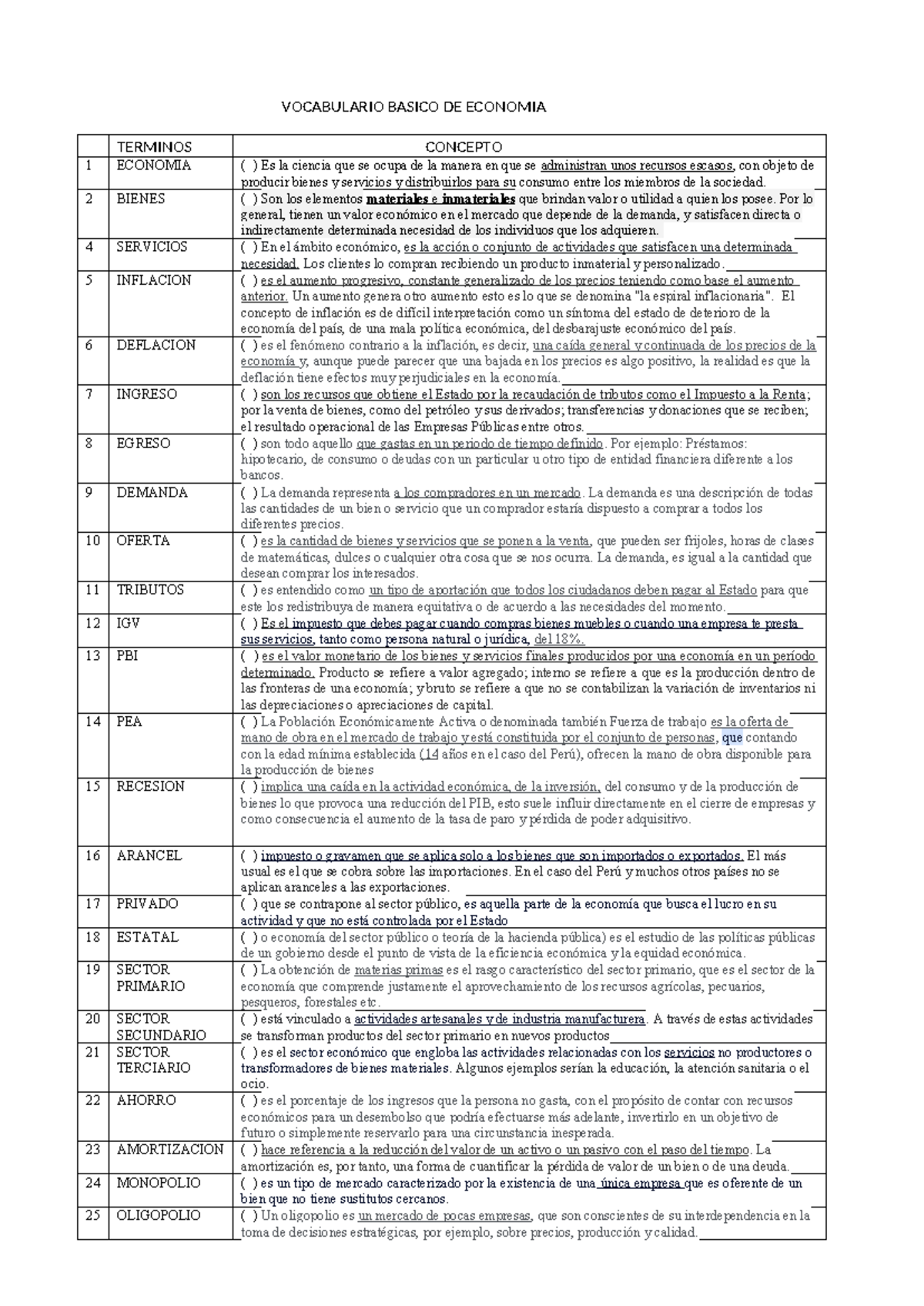 Vocabulario Basico DE Economia ultimo - VOCABULARIO BASICO DE ECONOMIA ...